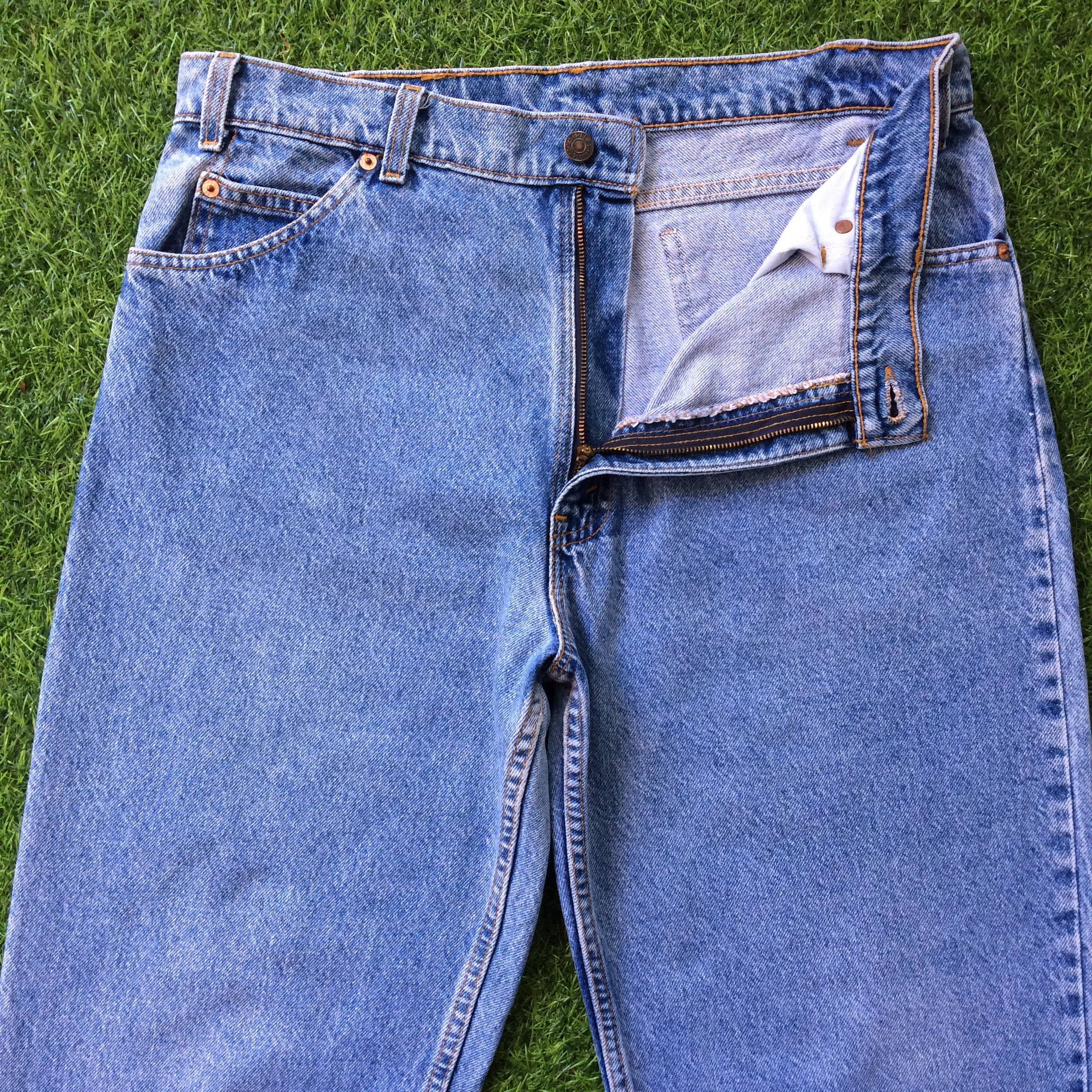 Levi's × Vintage Vintage Levis 550 Light Wash Jeans Orange Tab #B-925 Size US 35 - 3 Thumbnail