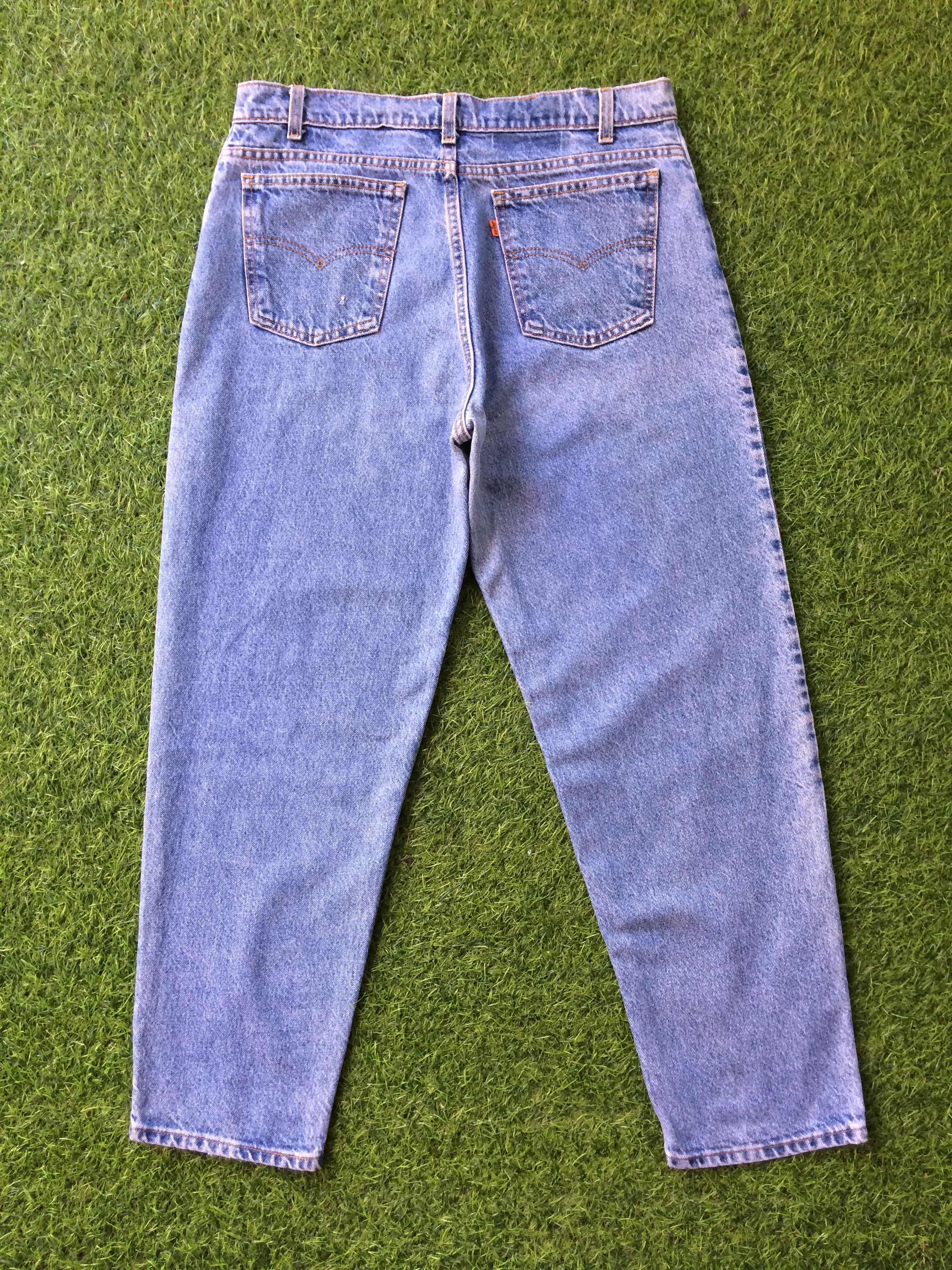 Levi's × Vintage Vintage Levis 550 Light Wash Jeans Orange Tab #B-925 Size US 35 - 2 Thumbnail