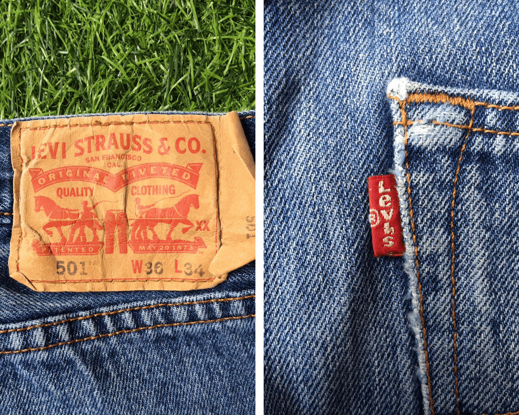 Levi's Vintage Levis 501 Ripped Blue Jeans #B-441 Size US 35 - 8 Thumbnail
