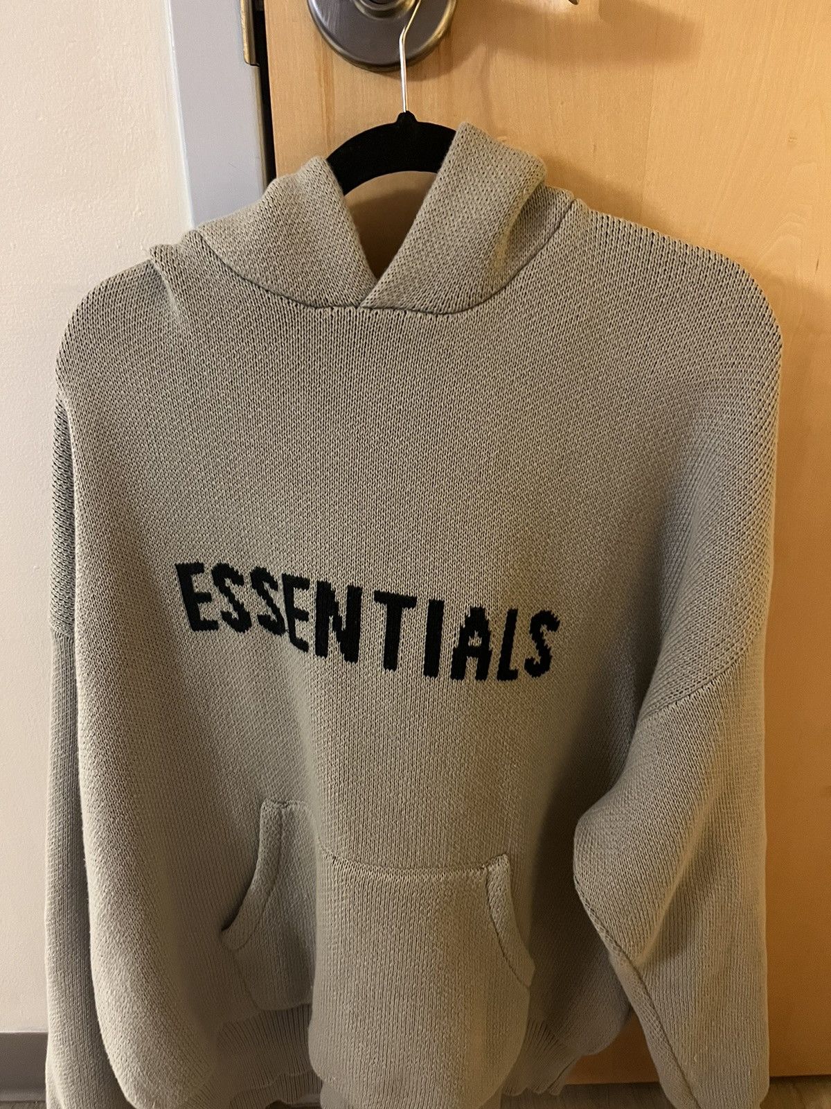 Essentials Essential Fear Of God Knit Hoodie Grailed