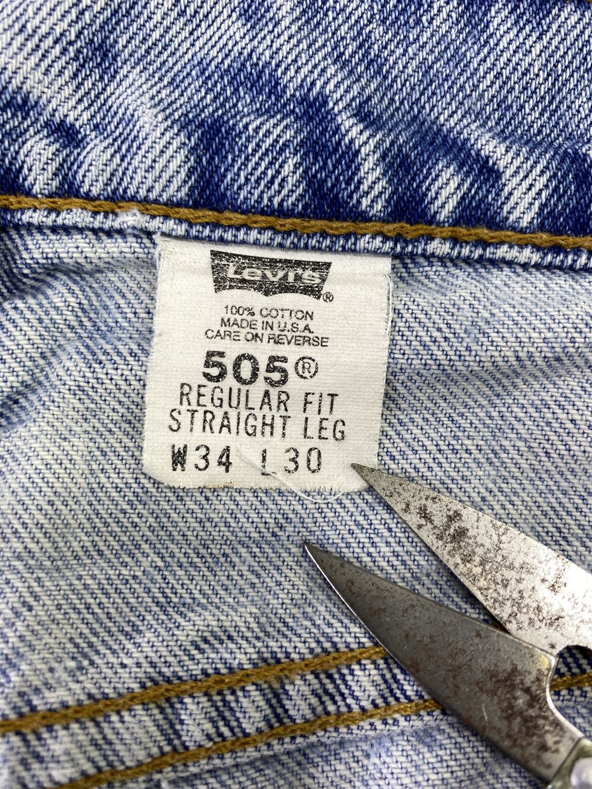 Levi's 90s VINTAGE LEVI'S 505 BLUE WASH JEANS - J630 Size US 34 / EU 50 - 5 Thumbnail