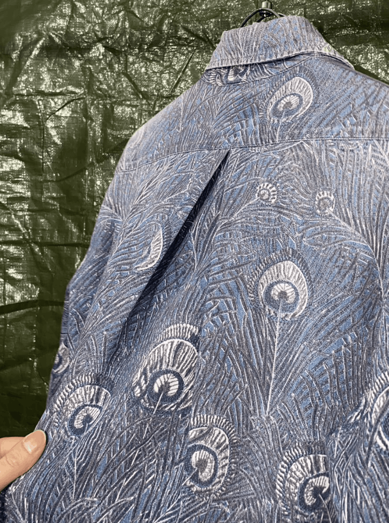 Vivienne Westwood AW 1994 "On Liberty" Gold Label Peacock Denim Western Shirt Size L / US 10 / IT 46 - 8 Thumbnail