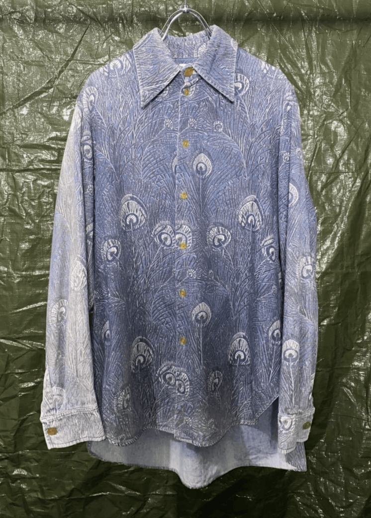 Vivienne Westwood AW 1994 "On Liberty" Gold Label Peacock Denim Western Shirt Size L / US 10 / IT 46 - 3 Thumbnail