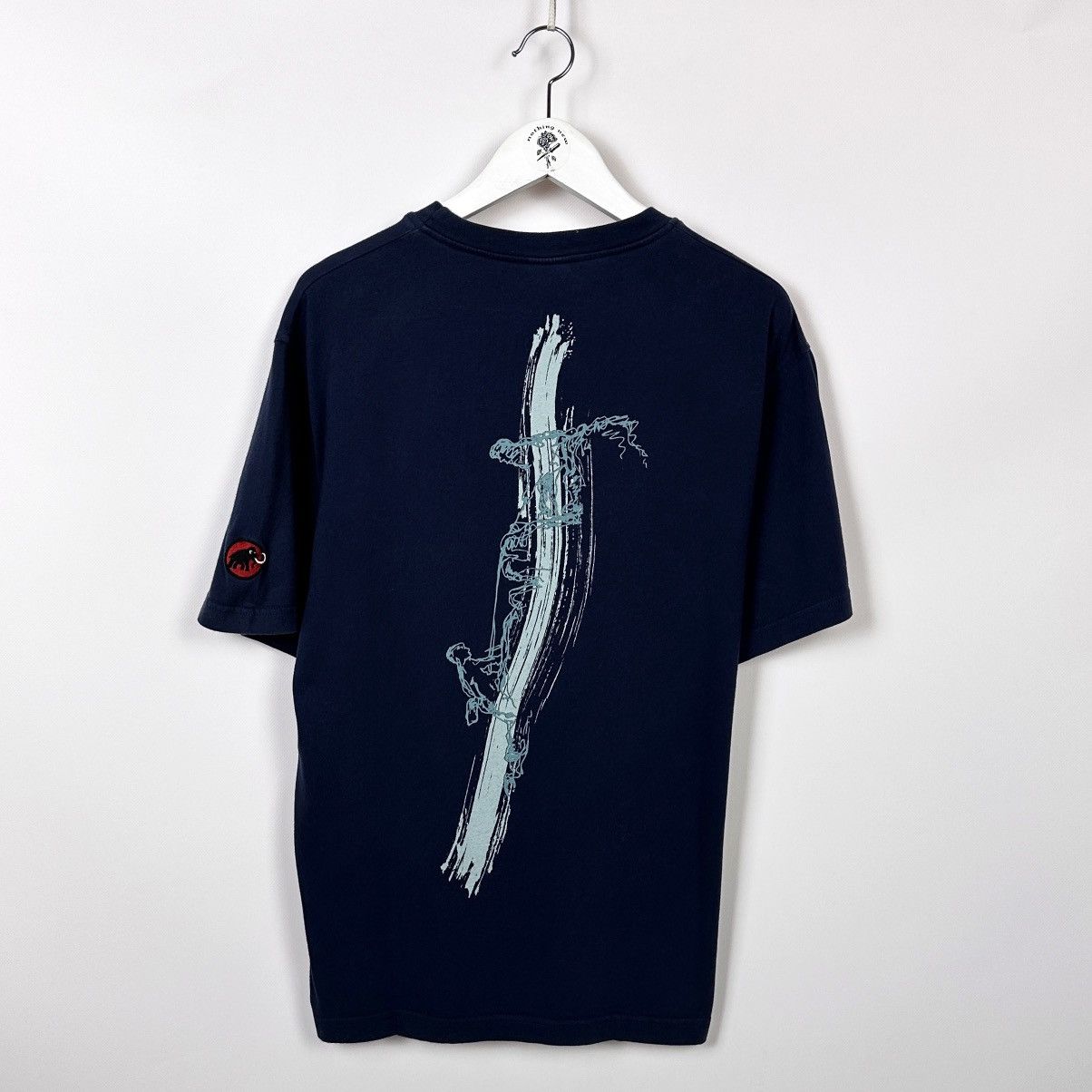 Vintage 90s Mammut Outdoor Climbers tee Rock Art print rare