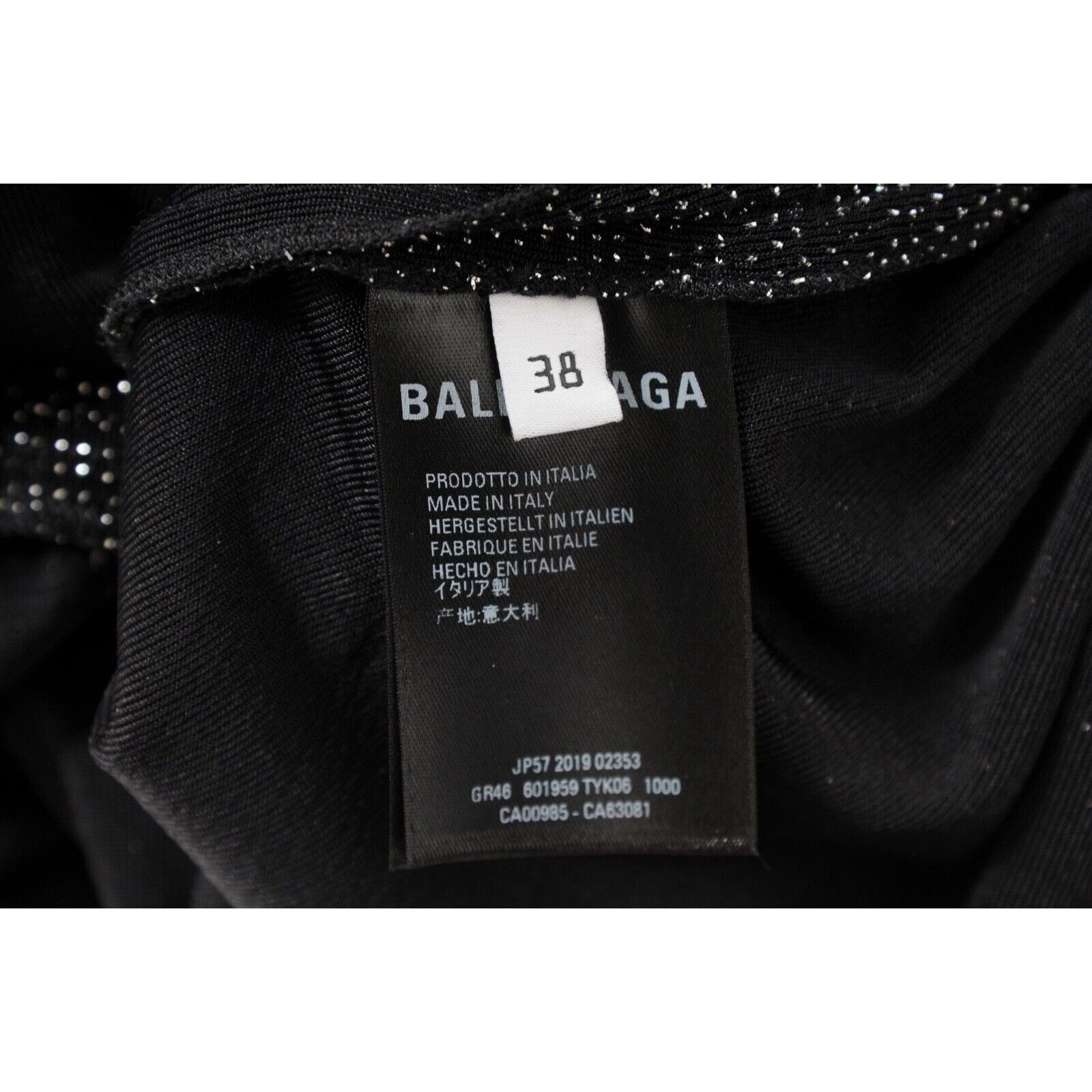 Balenciaga Black Silver Sequin Crystal Wrap Mini Dress Size XS / US 0-2 / IT 36-38 - 10 Thumbnail