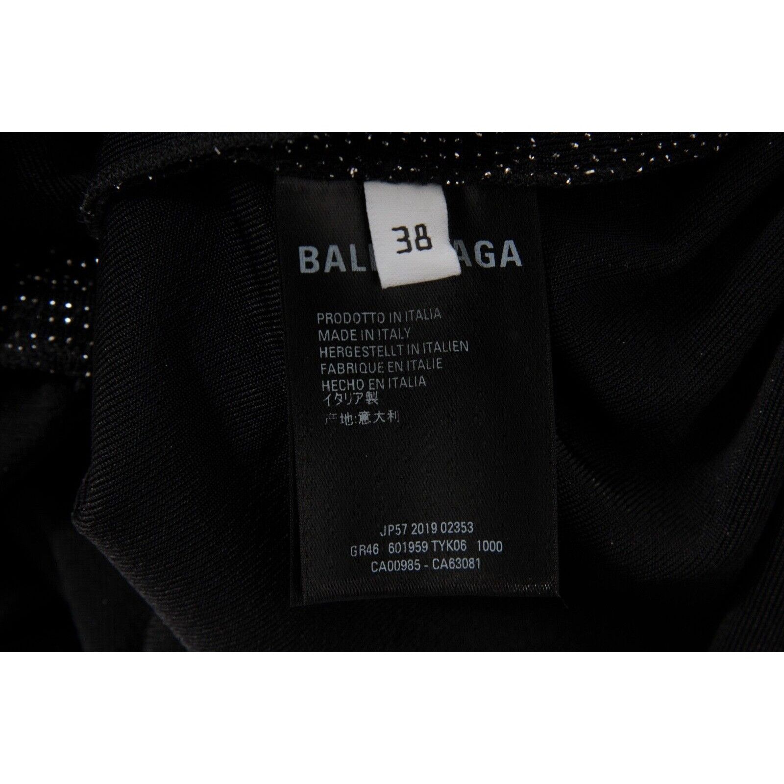 Balenciaga Black Silver Sequin Crystal Wrap Mini Dress Size XS / US 0-2 / IT 36-38 - 9 Thumbnail