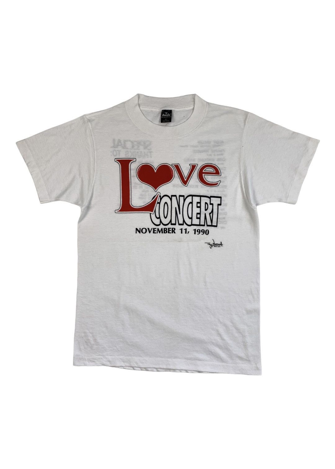 Vintage 1990 Love Concert Promote Shirt