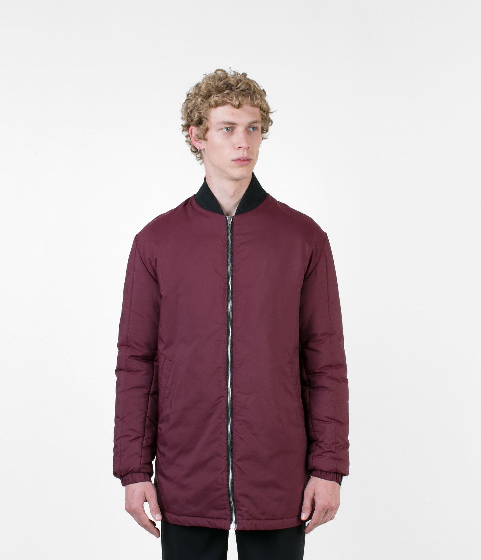 image of Alexander Mcqueen x Mcq Hybrid Ma Bomber Jacket - Burgundy, Men's (Size Small)