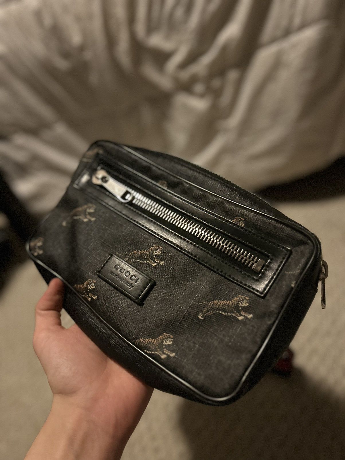 Gucci Gucci Black GG Tiger Print Belt Bag Size ONE SIZE - 1 Thumbnail