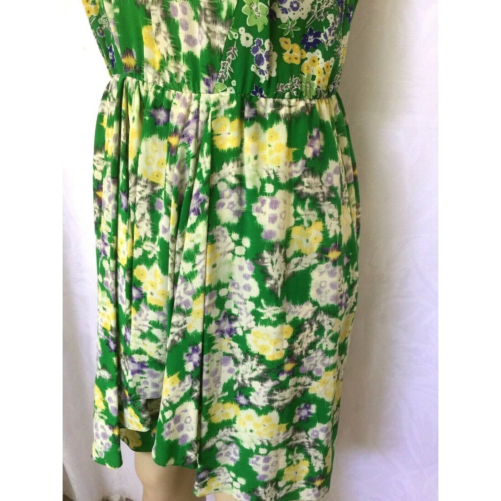 Rebecca Taylor Garden Flower Flutter Green Dress 6