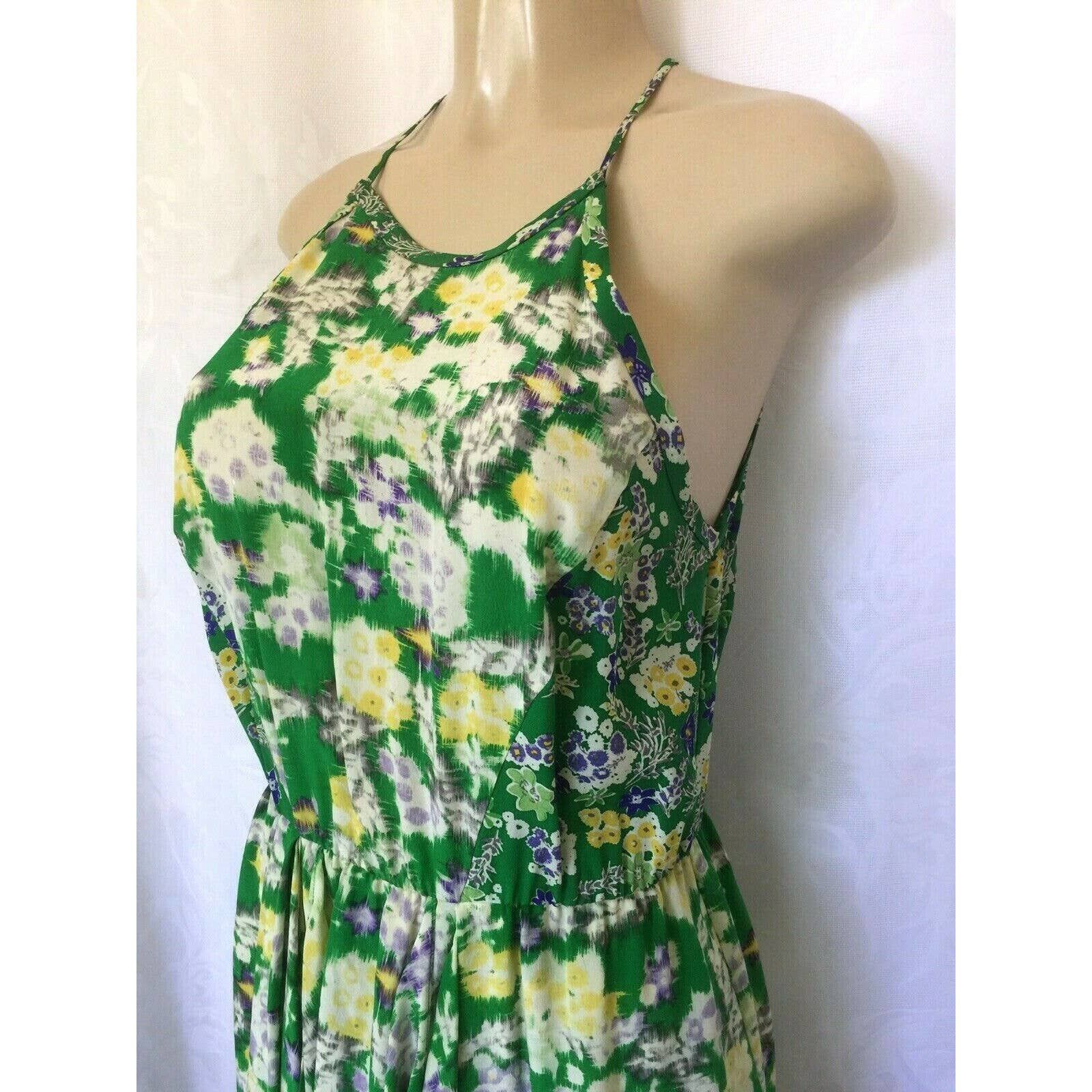 Rebecca Taylor Garden Flower Flutter Green Dress 6