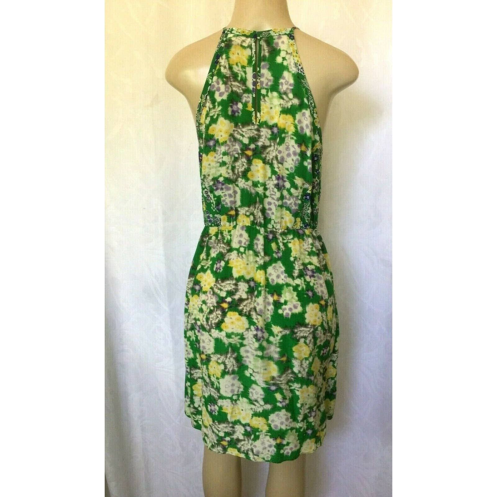Rebecca Taylor Garden Flower Flutter Green Dress 6
