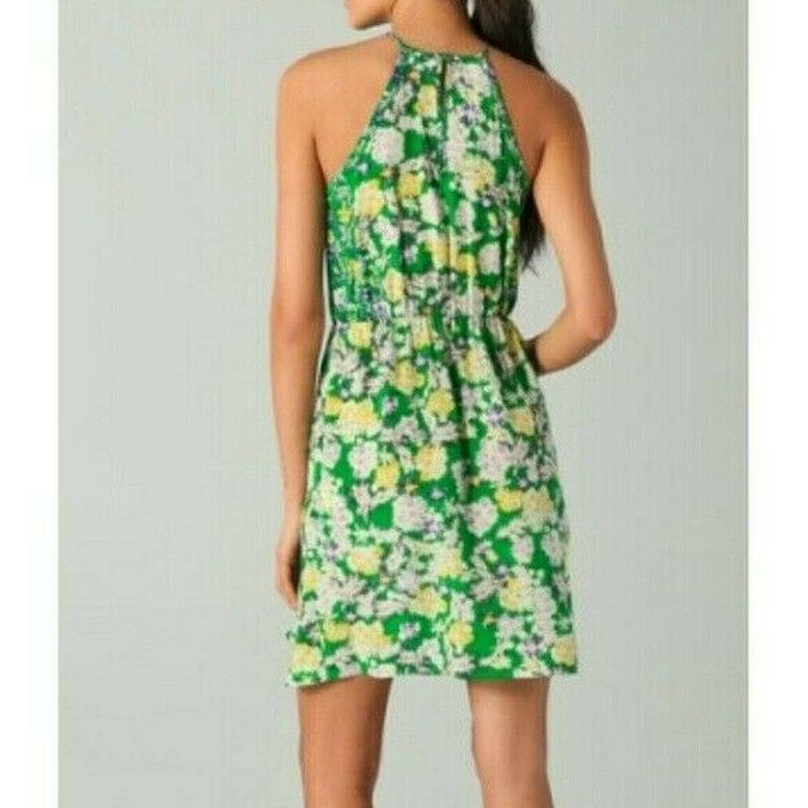 Rebecca Taylor Garden Flower Flutter Green Dress 6
