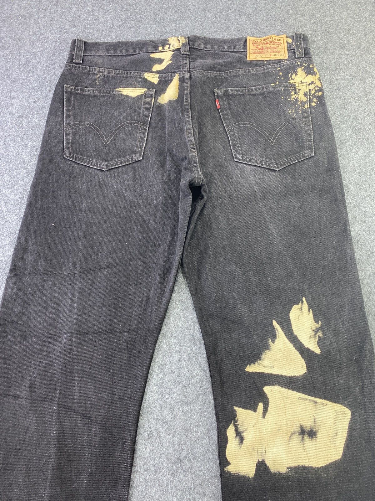 Levi's VINTAGE LEVI'S 505 BLEACHED BLACK JEANS - J633 Size US 38 / EU 54 - 10 Thumbnail