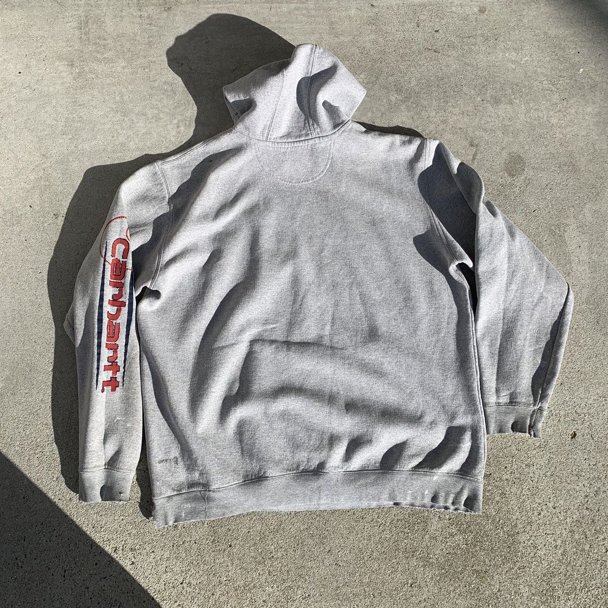 Carhartt × Vintage Vintage Carhartt distressed blank grey hoodie. Size US XL / EU 56 / 4 - 2 Thumbnail