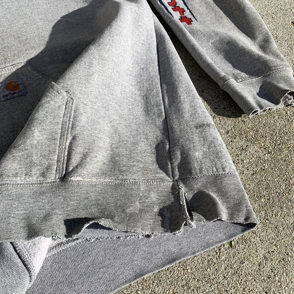 Carhartt × Vintage Vintage Carhartt distressed blank grey hoodie. Size US XL / EU 56 / 4 - 3 Thumbnail