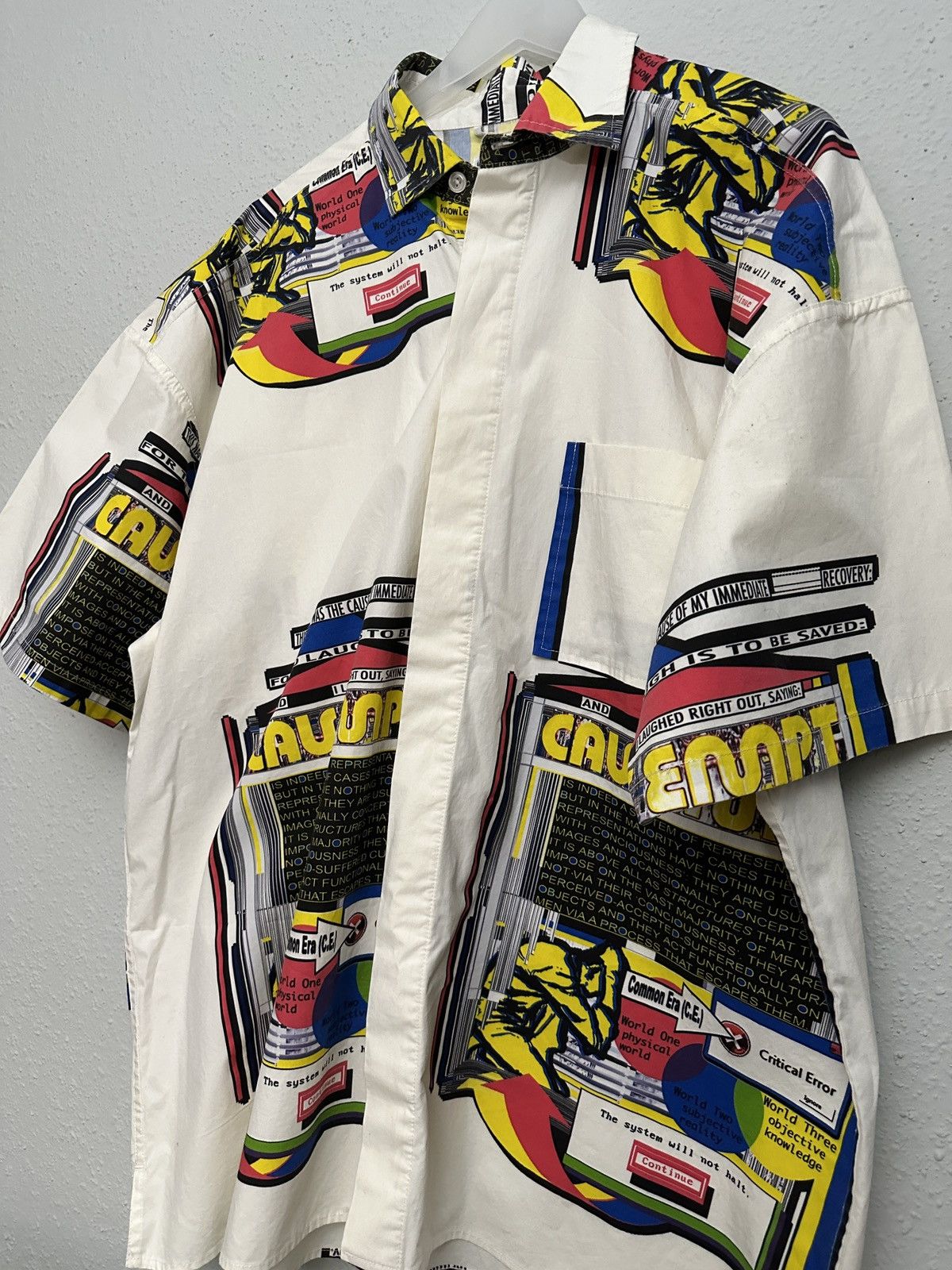 image of Cav Empt Critical Error Button Up in White, Men's (Size XL)