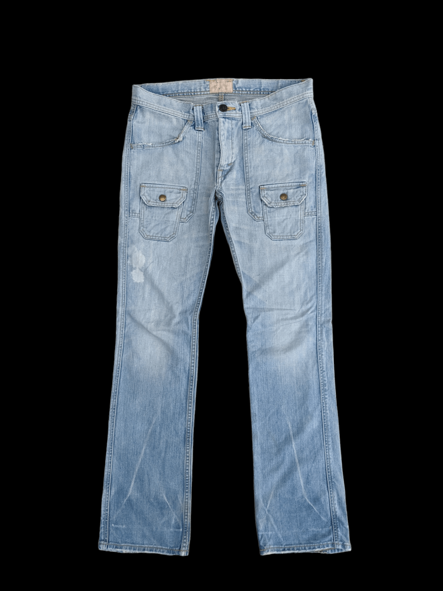 image of Distressed Denim x Lee Vintage Lee Denim Bush Pants in Blue Denim, Men's (Size 34)