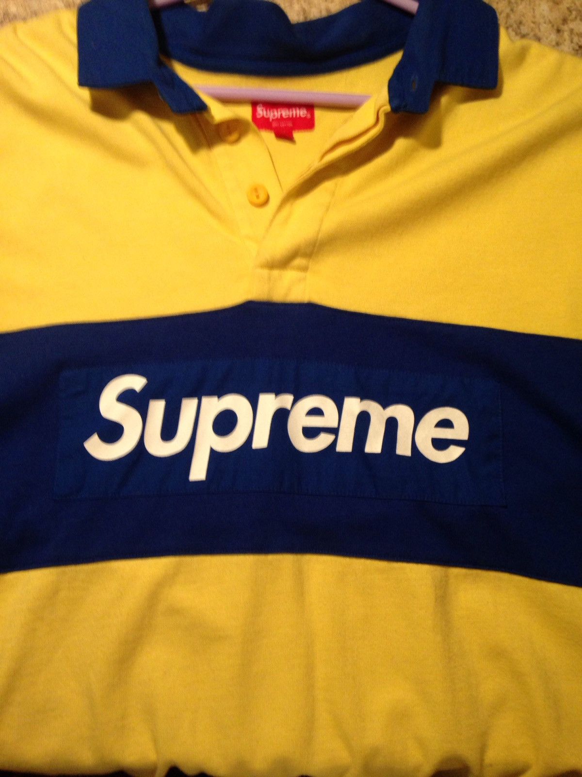 Supreme Supreme Blue / Yellow Rugby Polo | Grailed