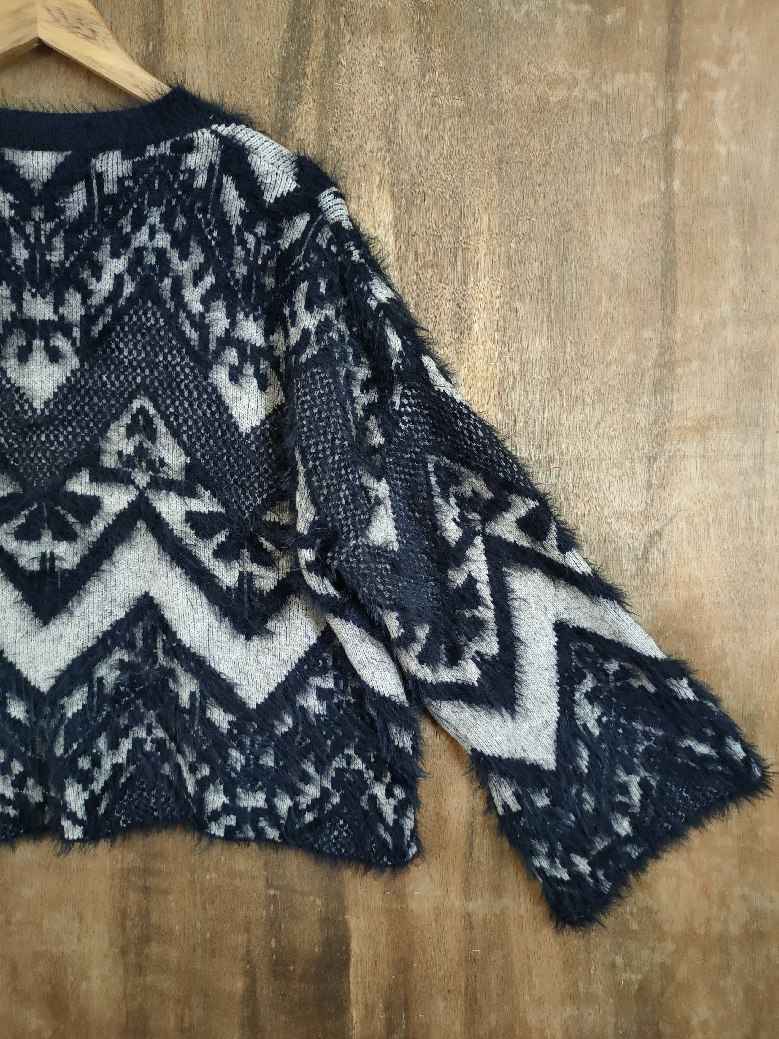 Japanese Brand Sevi Studio mohair fur shag shaggy art knitwear #46-1006DL Size US M / EU 48-50 / 2 - 11 Thumbnail