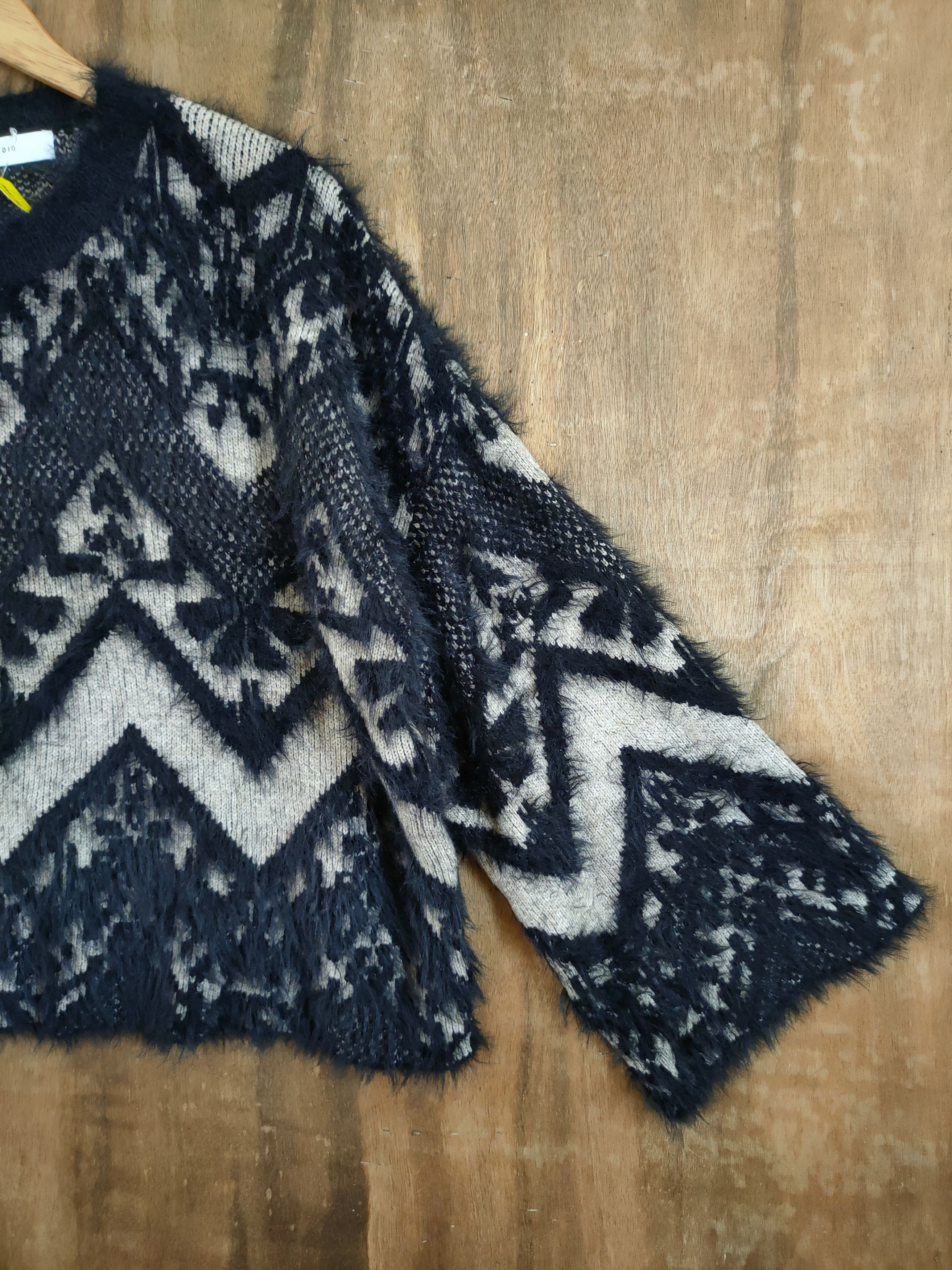 Japanese Brand Sevi Studio mohair fur shag shaggy art knitwear #46-1006DL Size US M / EU 48-50 / 2 - 3 Thumbnail