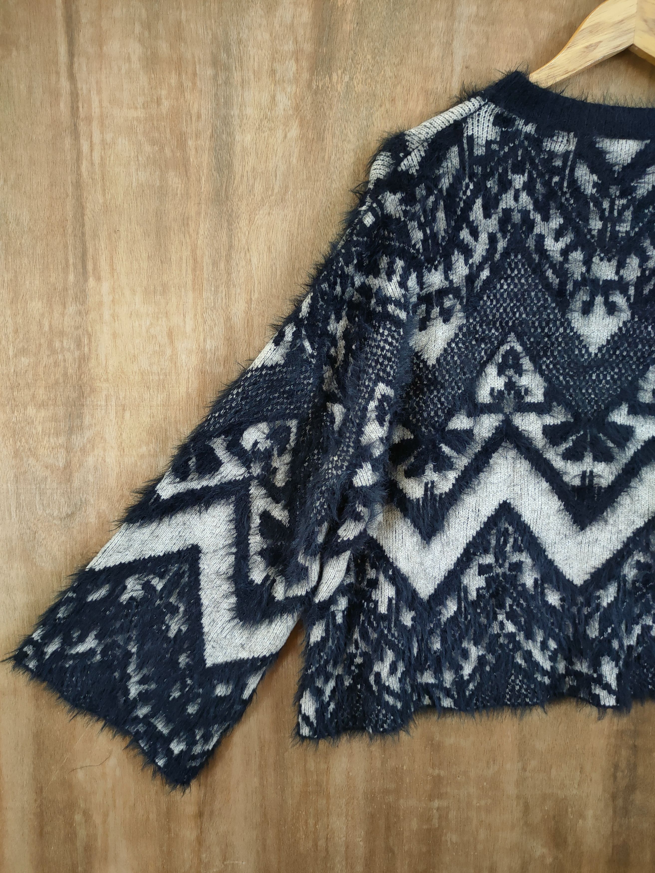Japanese Brand Sevi Studio mohair fur shag shaggy art knitwear #46-1006DL Size US M / EU 48-50 / 2 - 10 Thumbnail