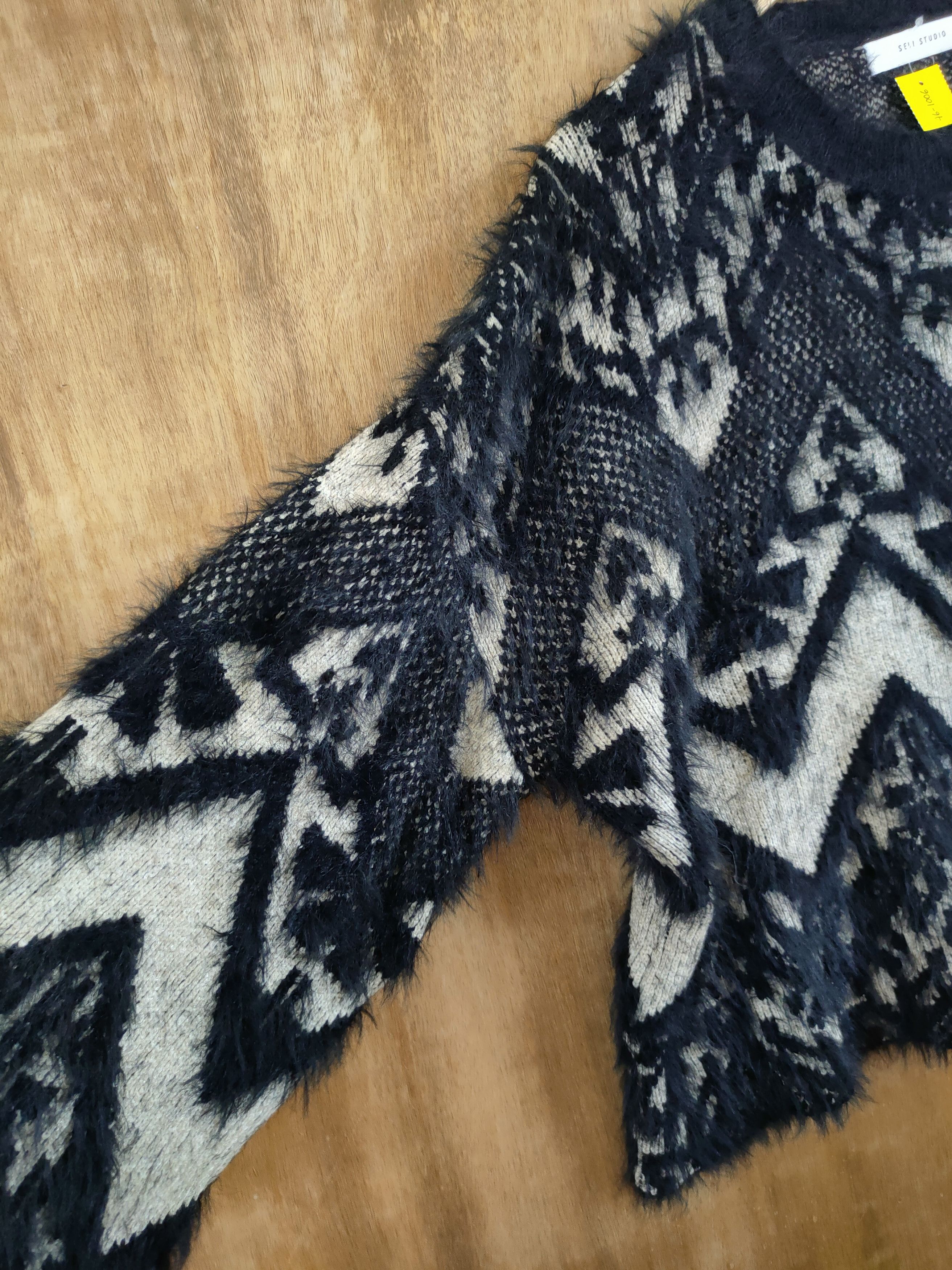 Japanese Brand Sevi Studio mohair fur shag shaggy art knitwear #46-1006DL Size US M / EU 48-50 / 2 - 5 Thumbnail
