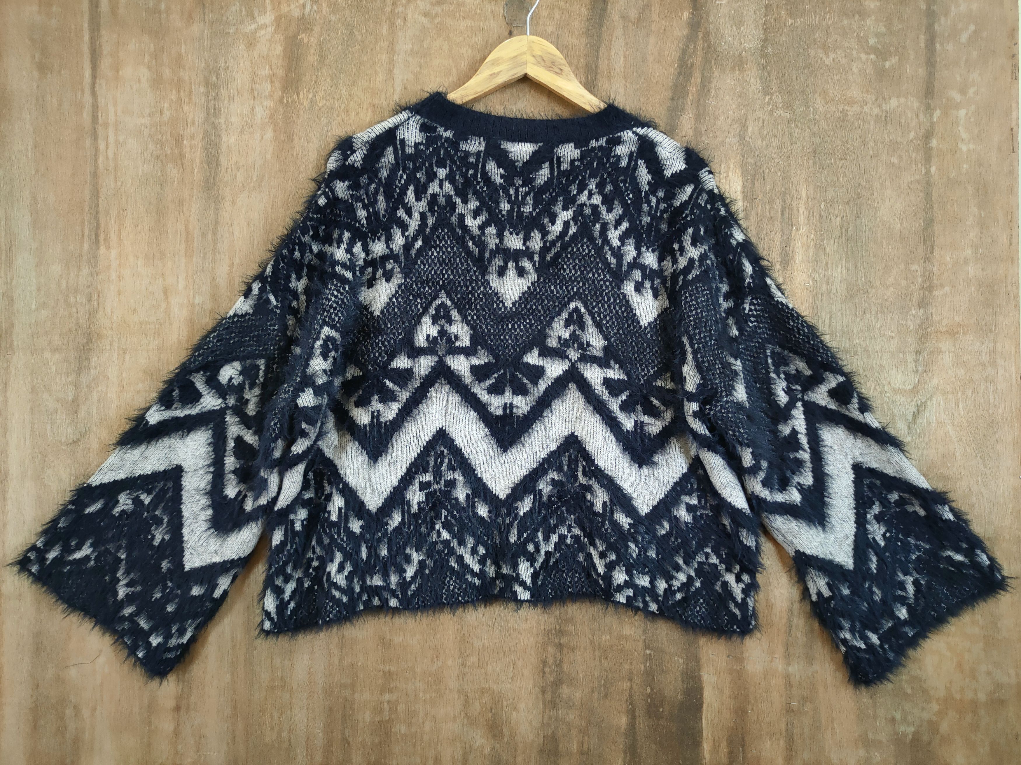 Japanese Brand Sevi Studio mohair fur shag shaggy art knitwear #46-1006DL Size US M / EU 48-50 / 2 - 9 Thumbnail