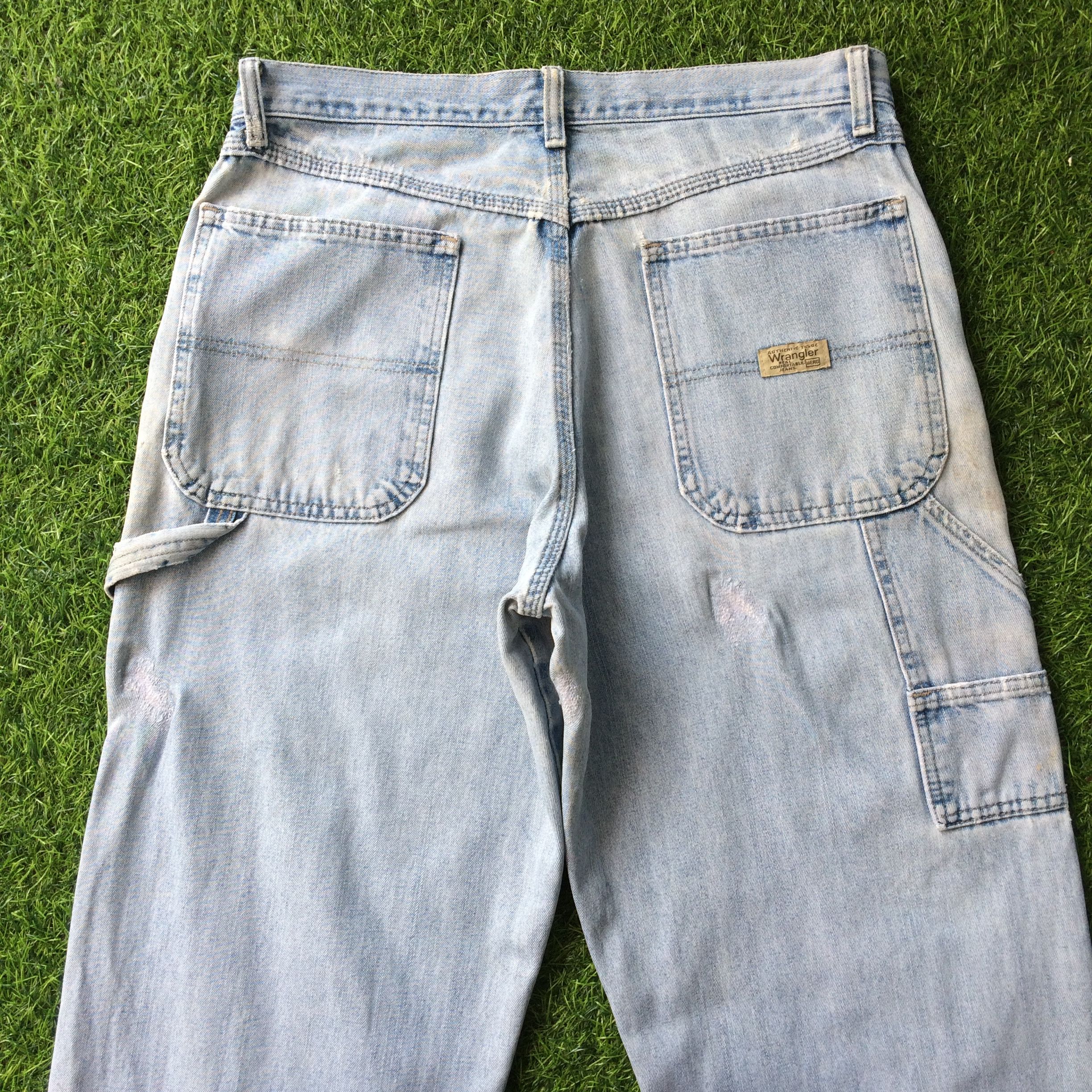 Japanese Brand Ripped Light Wash Carpenter Workwear Pants #B-812 Size US 34 / EU 50 - 4 Thumbnail