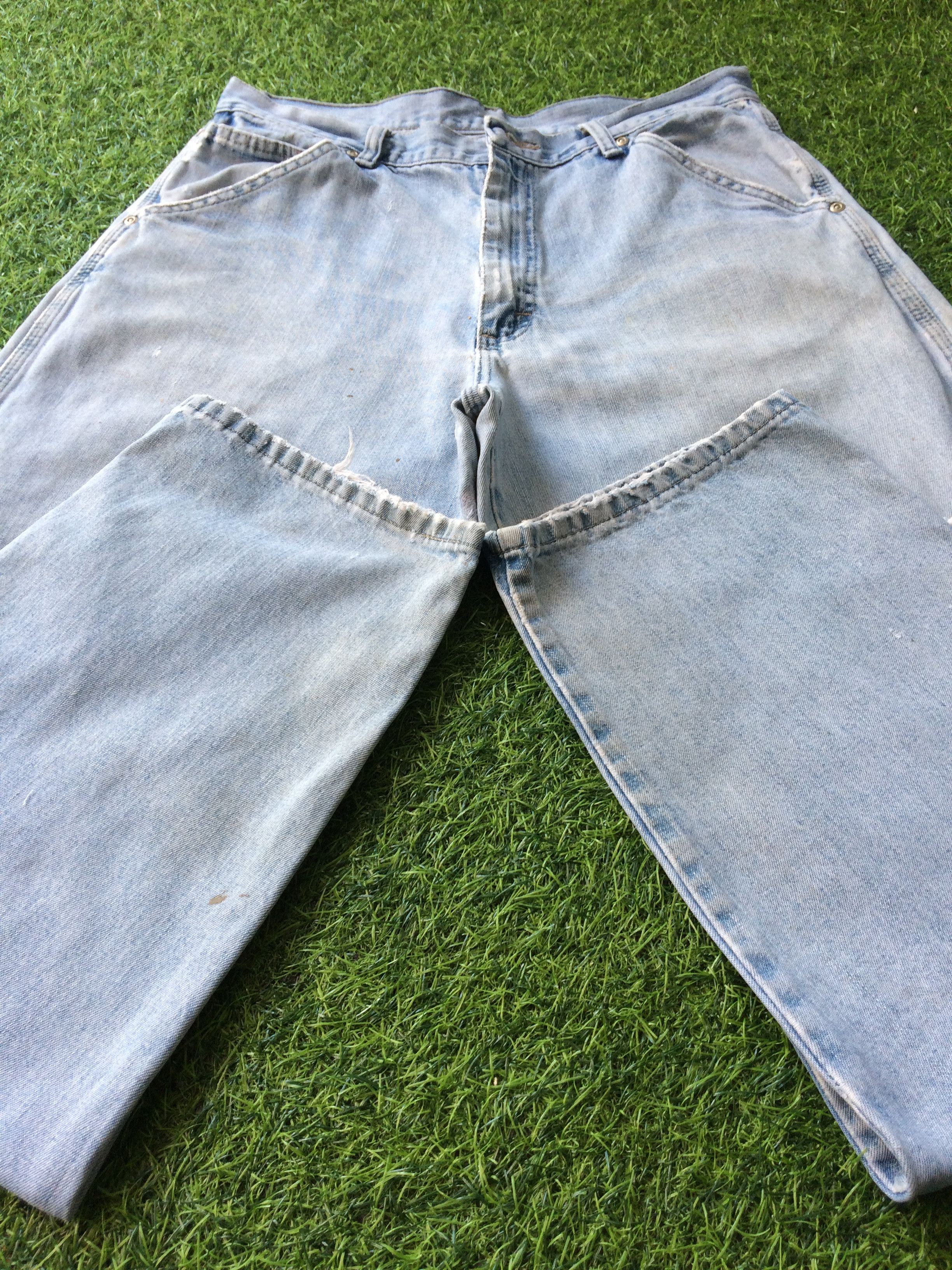Japanese Brand Ripped Light Wash Carpenter Workwear Pants #B-812 Size US 34 / EU 50 - 7 Thumbnail