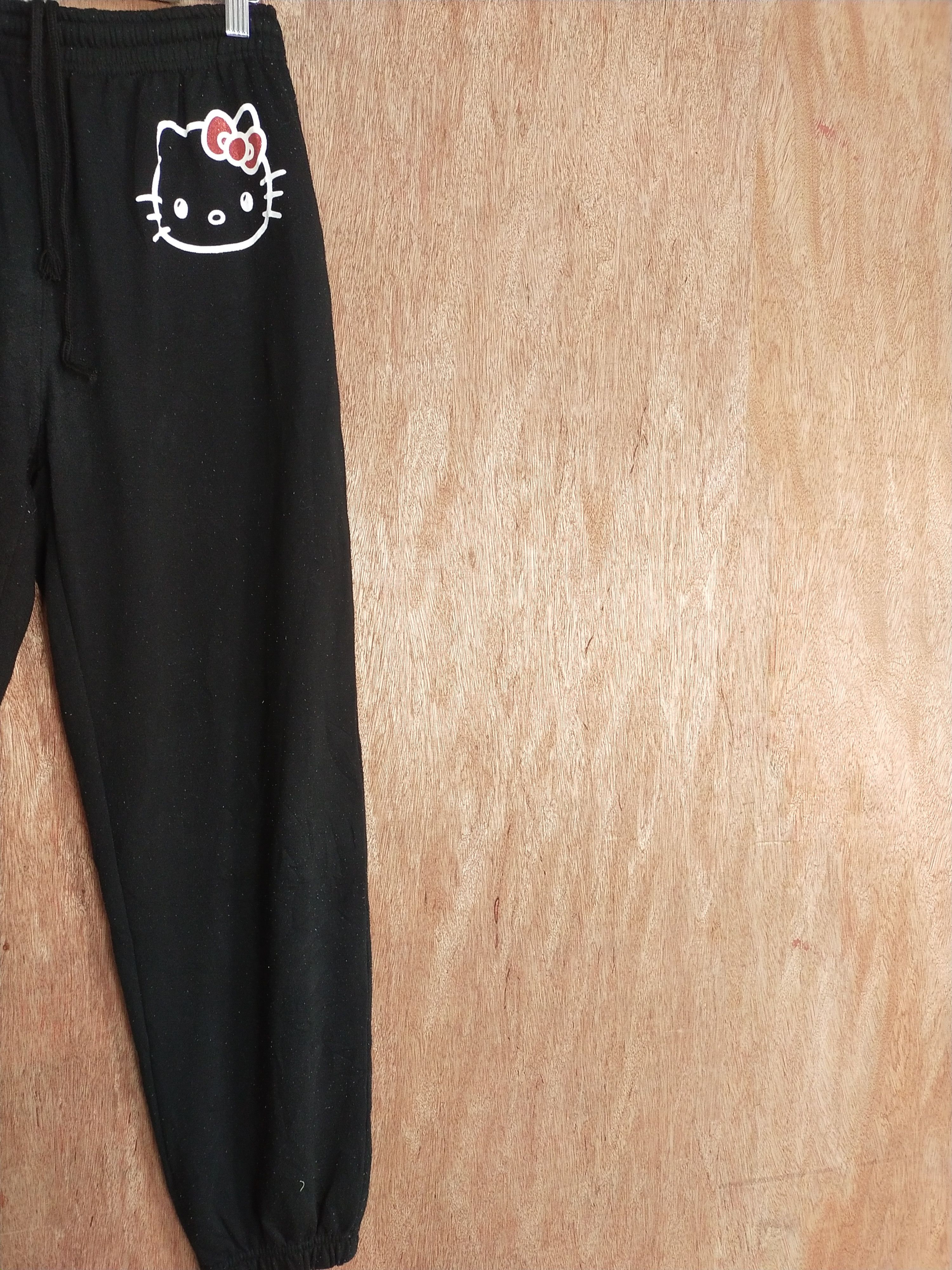 Cartoon Network DL Hello Kitty black jogger sweatpants #S119 Size 28" / US 6 / IT 42 - 3 Thumbnail