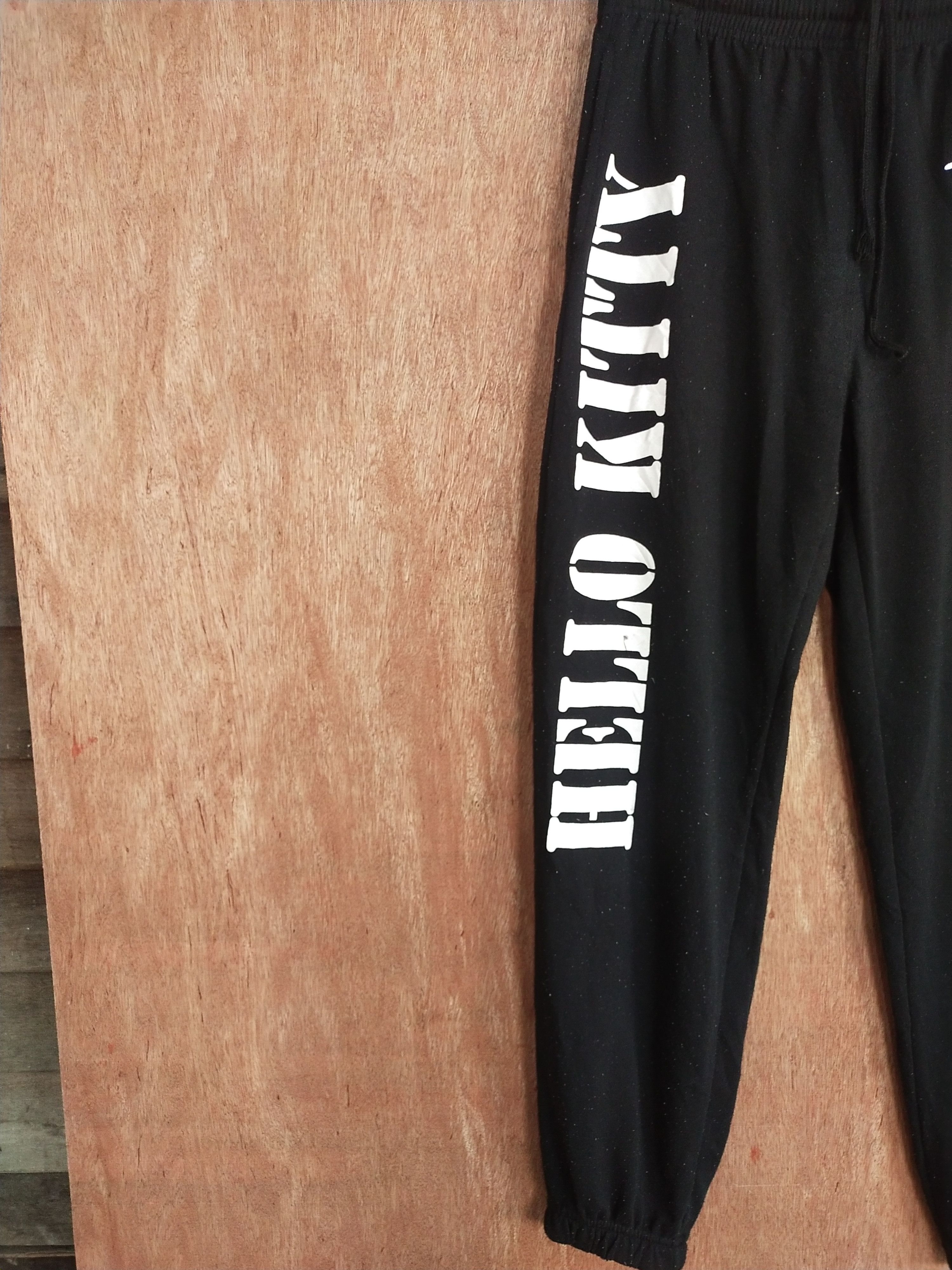 Cartoon Network DL Hello Kitty black jogger sweatpants #S119 Size 28" / US 6 / IT 42 - 4 Thumbnail