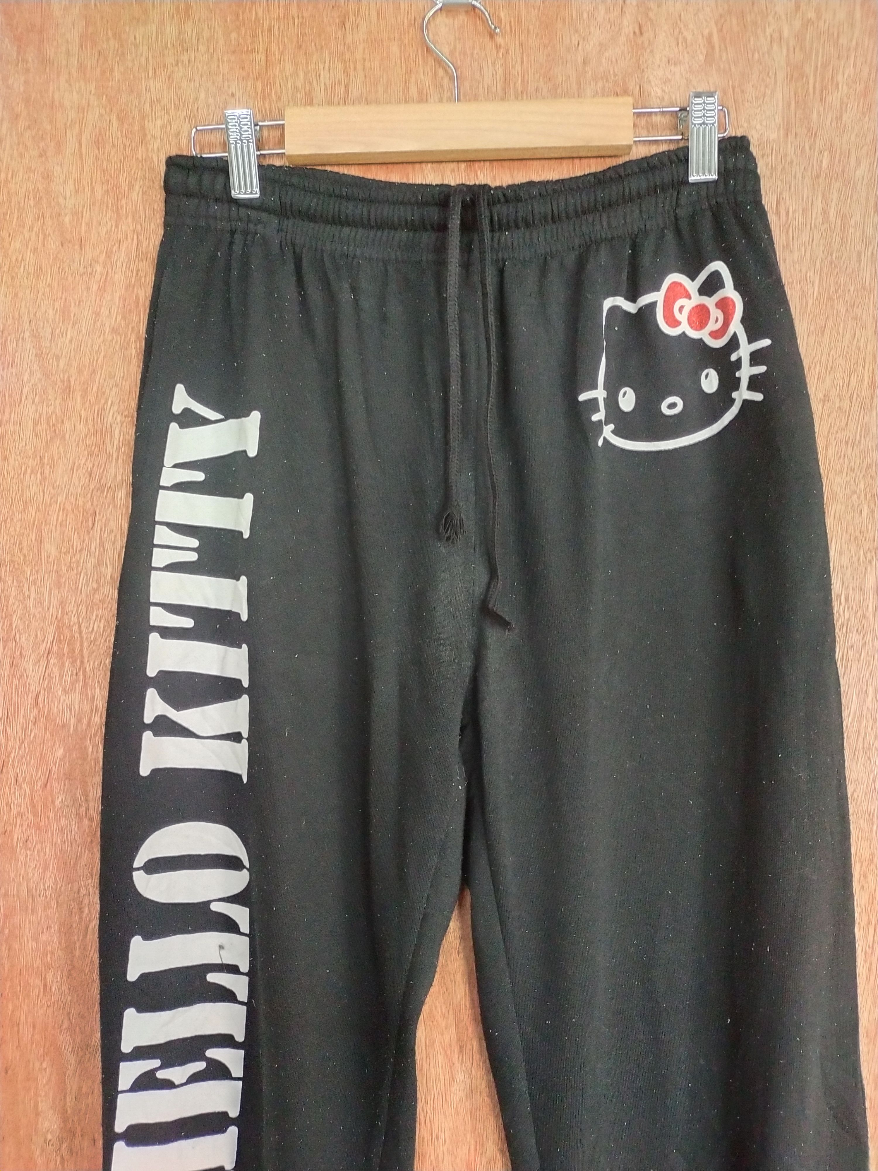 Cartoon Network DL Hello Kitty black jogger sweatpants #S119 Size 28" / US 6 / IT 42 - 2 Thumbnail