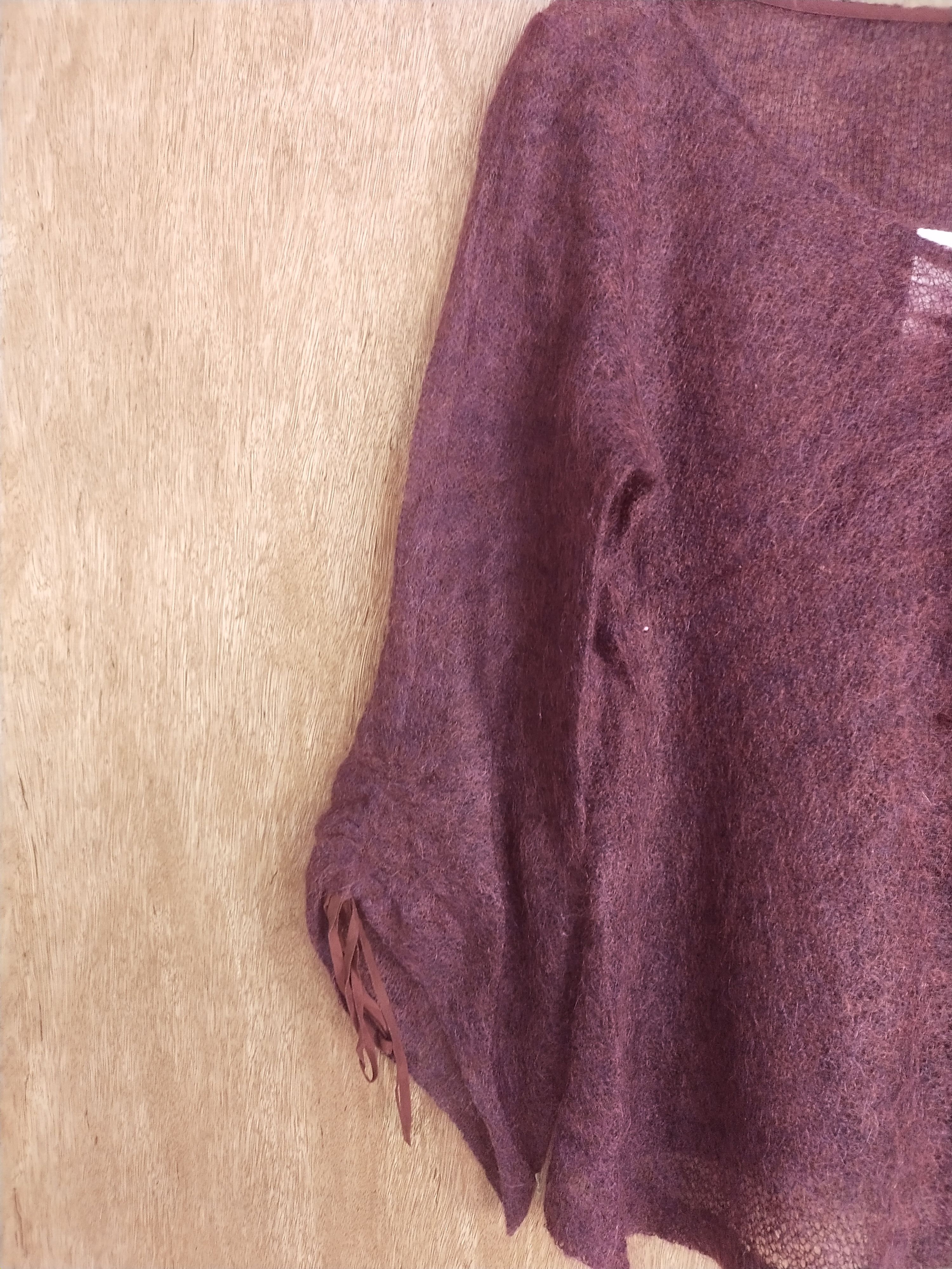 Japanese Brand Petit Poudre crochet sexy mohair purple cardigan #S003 Size S / US 4 / IT 40 - 7 Thumbnail