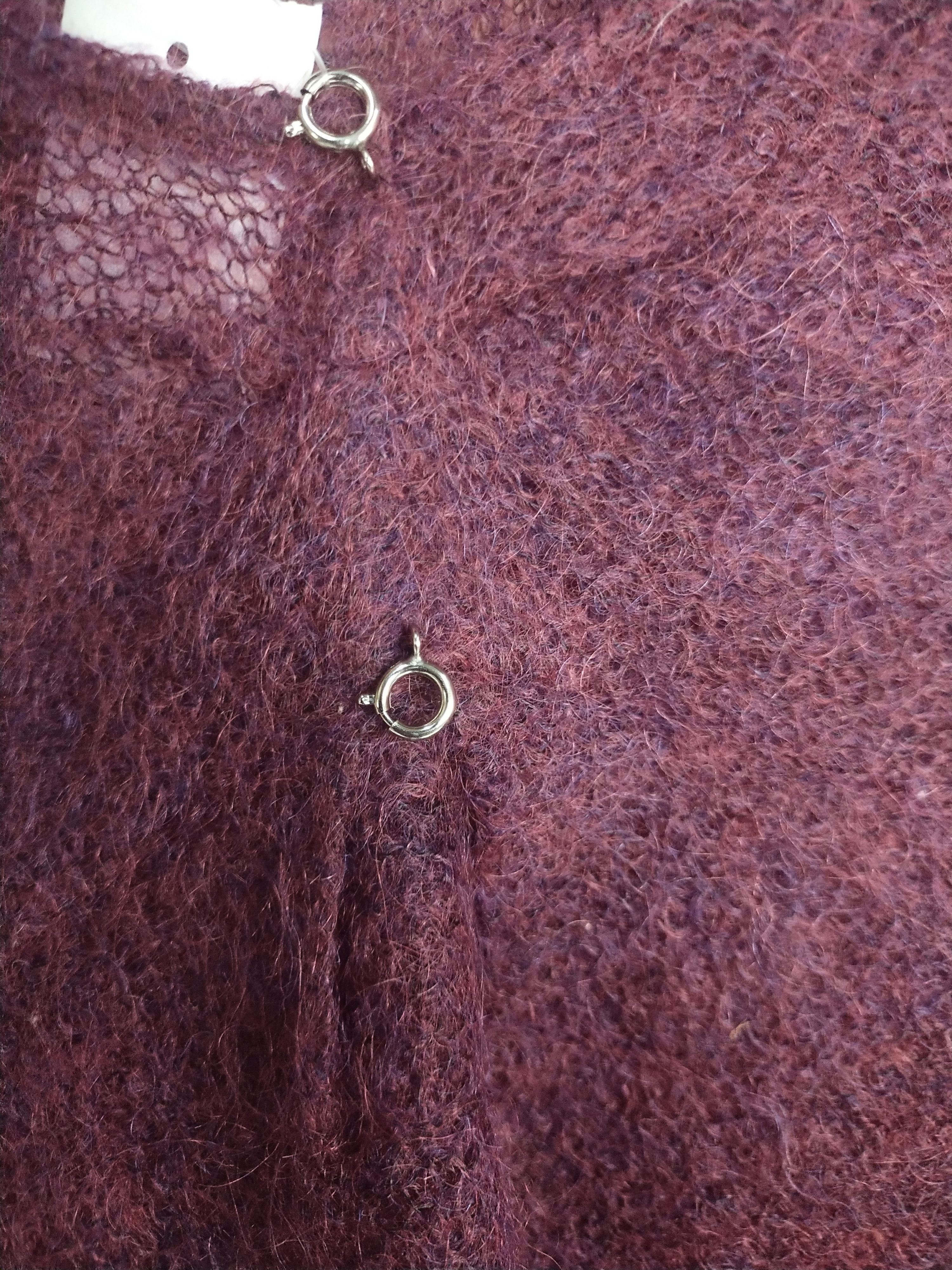 Japanese Brand Petit Poudre crochet sexy mohair purple cardigan #S003 Size S / US 4 / IT 40 - 6 Thumbnail