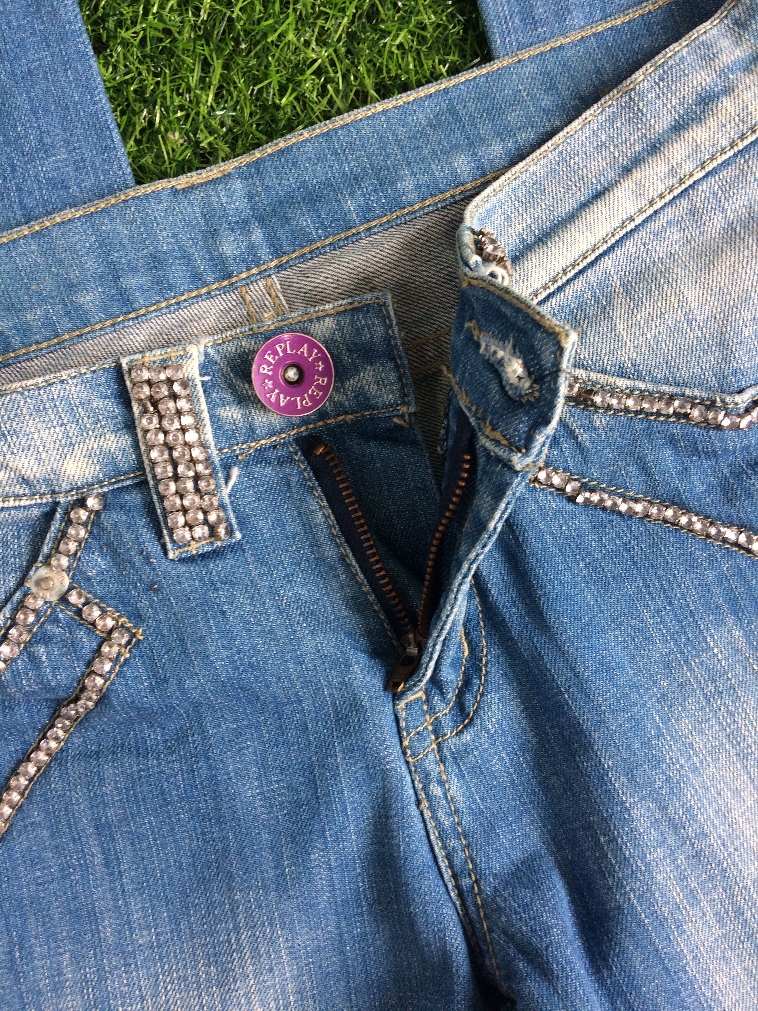 Replay × Vintage Replay Distressed Low Waist Bootcut Flared Jeans #B-015 Size 28" / US 6 / IT 42 - 4 Thumbnail
