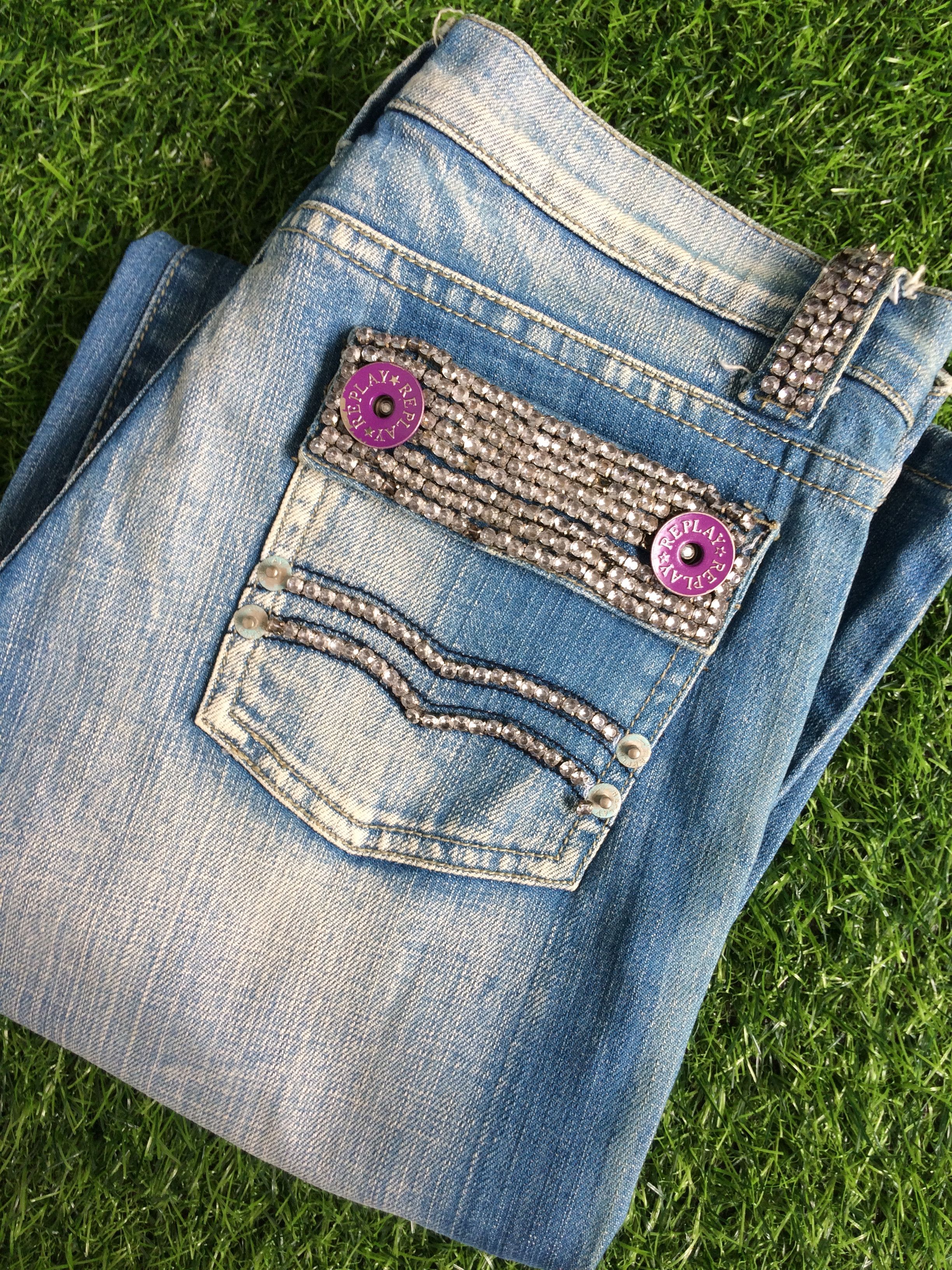 Replay × Vintage Replay Distressed Low Waist Bootcut Flared Jeans #B-015 Size 28" / US 6 / IT 42 - 8 Thumbnail