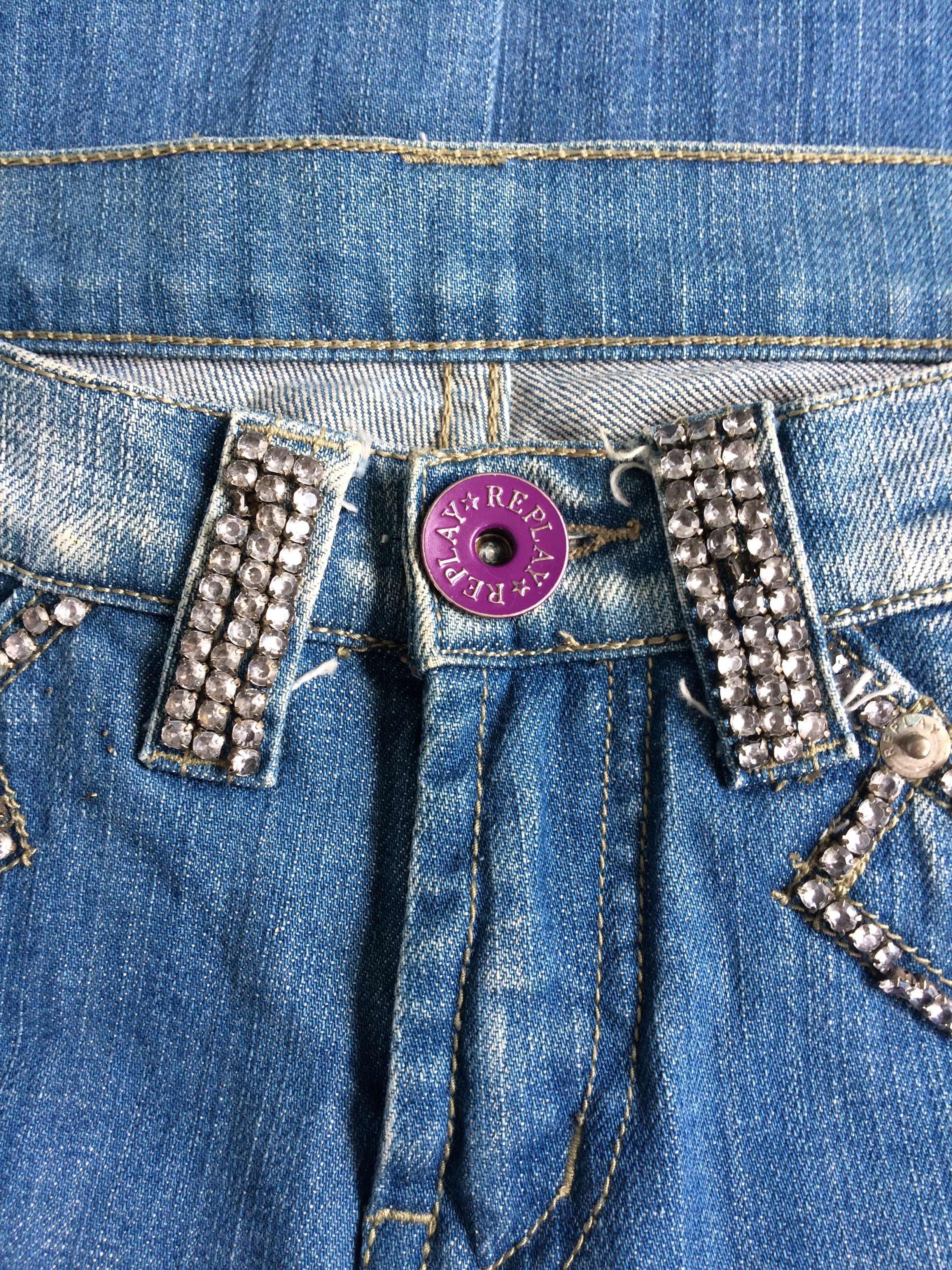 Replay × Vintage Replay Distressed Low Waist Bootcut Flared Jeans #B-015 Size 28" / US 6 / IT 42 - 3 Thumbnail