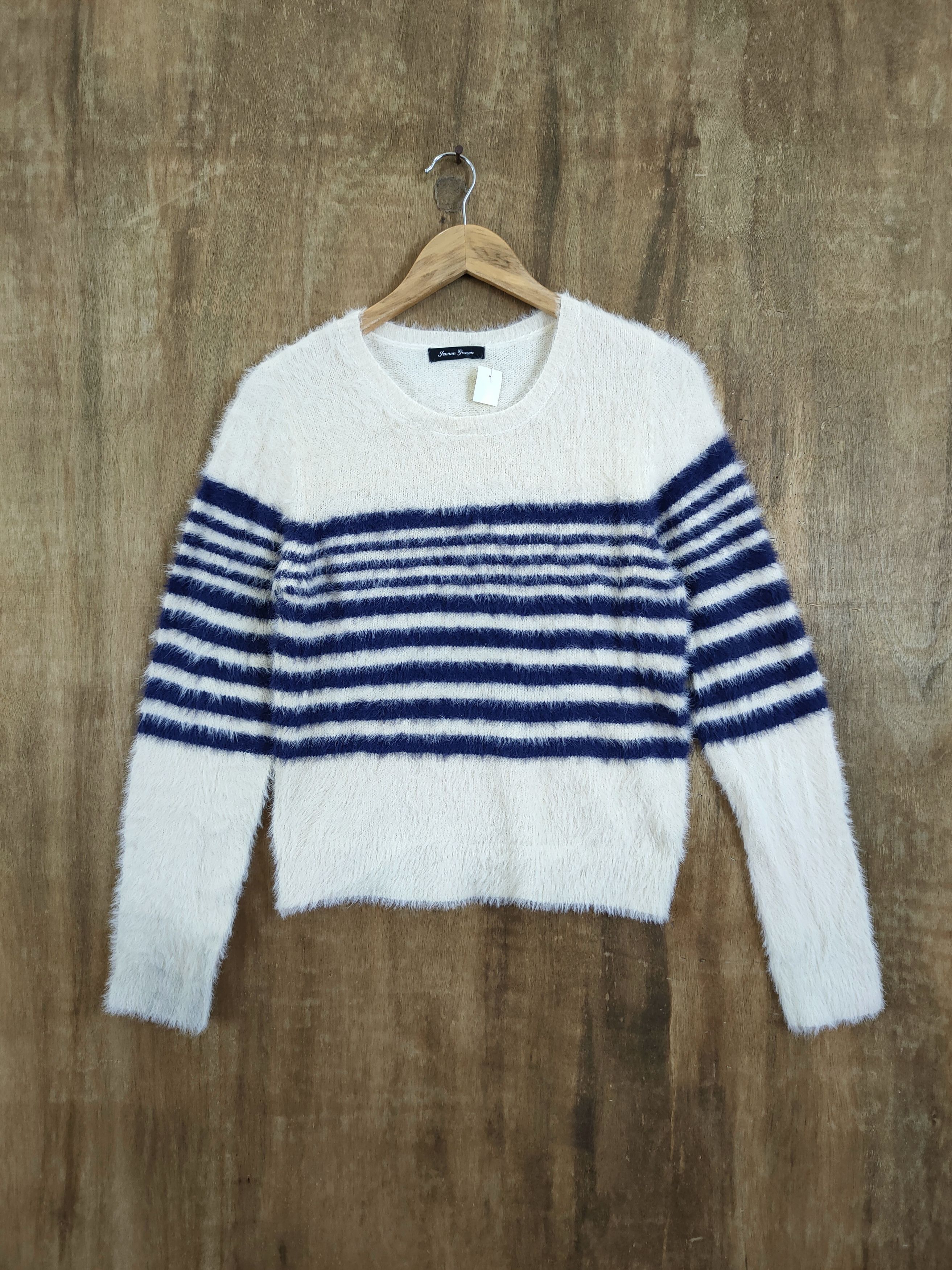 DL Jeunne Garcon stripe mohair fur shaggy knitwear #46-1016