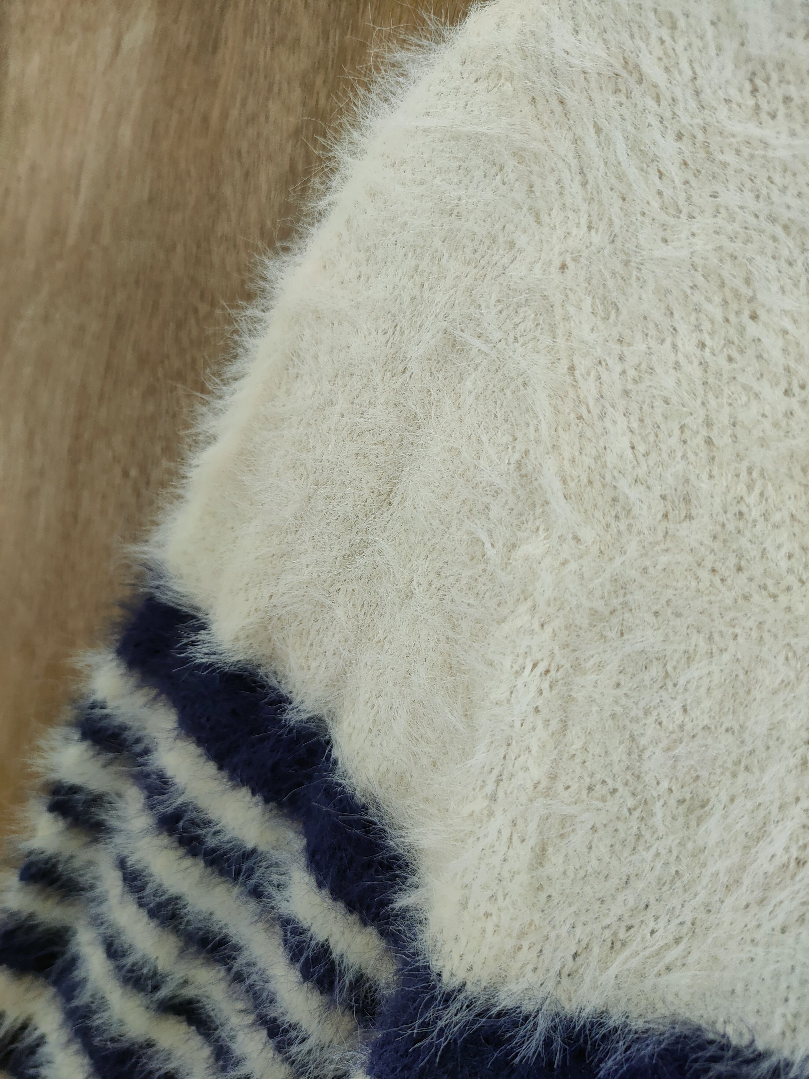 Vintage DL Jeunne Garcon stripe mohair fur shaggy knitwear #46-1016 Size M / US 6-8 / IT 42-44 - 6 Thumbnail