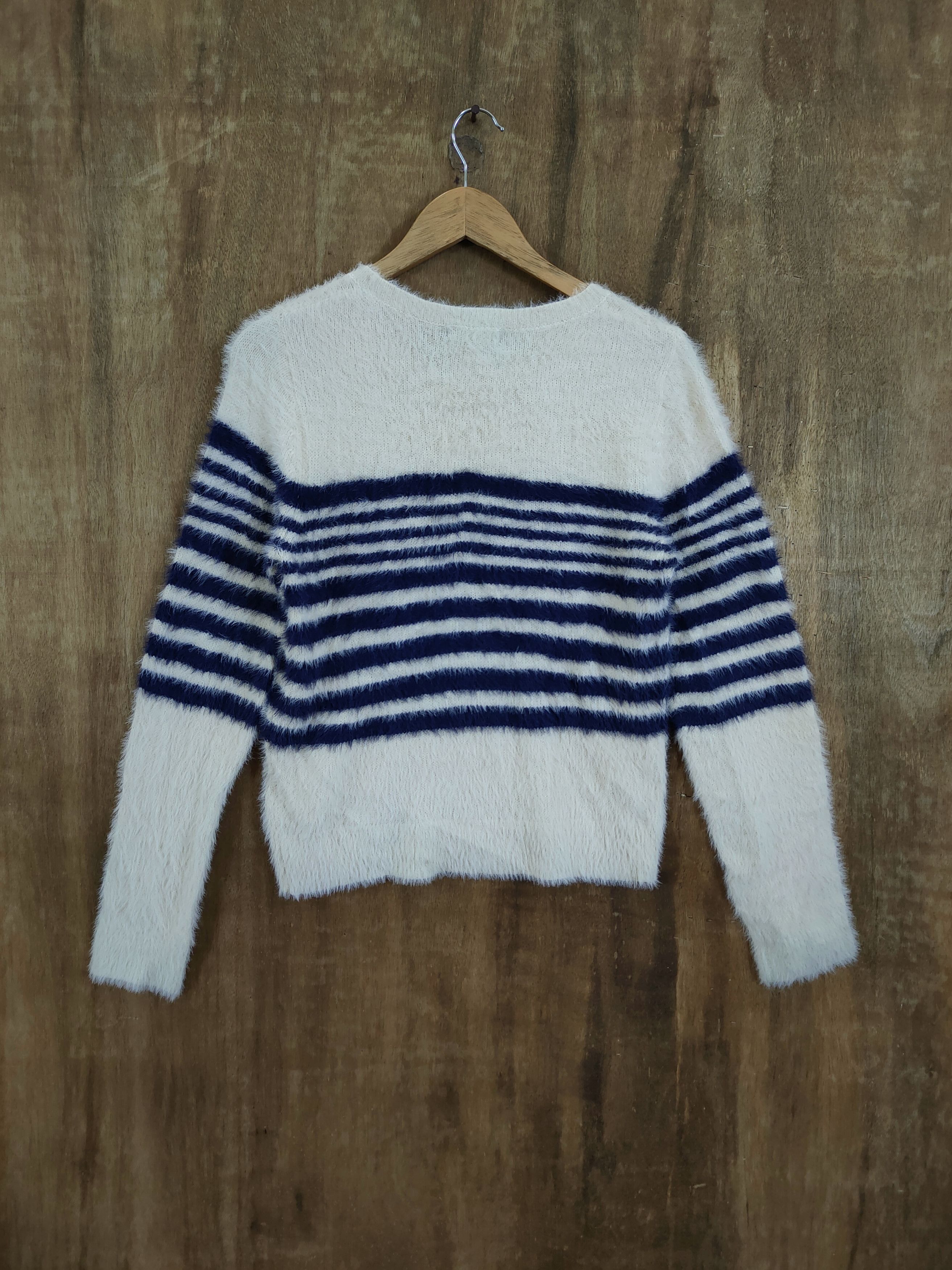 Vintage DL Jeunne Garcon stripe mohair fur shaggy knitwear #46-1016 Size M / US 6-8 / IT 42-44 - 9 Thumbnail