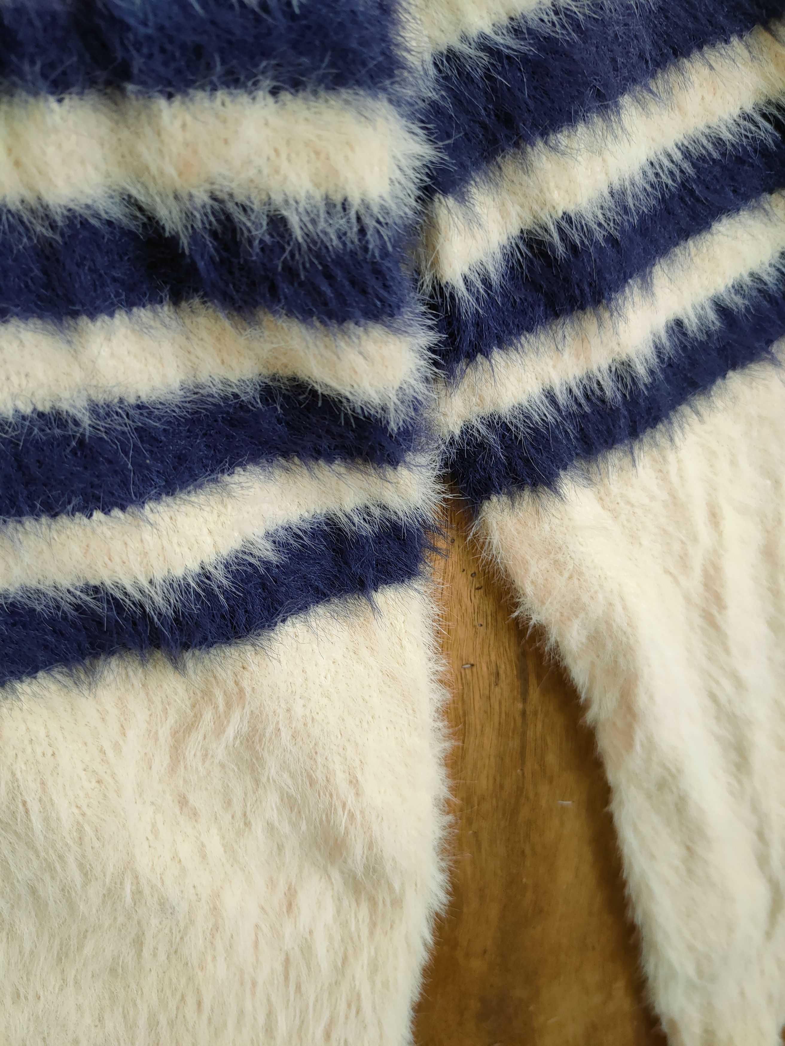 Vintage DL Jeunne Garcon stripe mohair fur shaggy knitwear #46-1016 Size M / US 6-8 / IT 42-44 - 7 Thumbnail