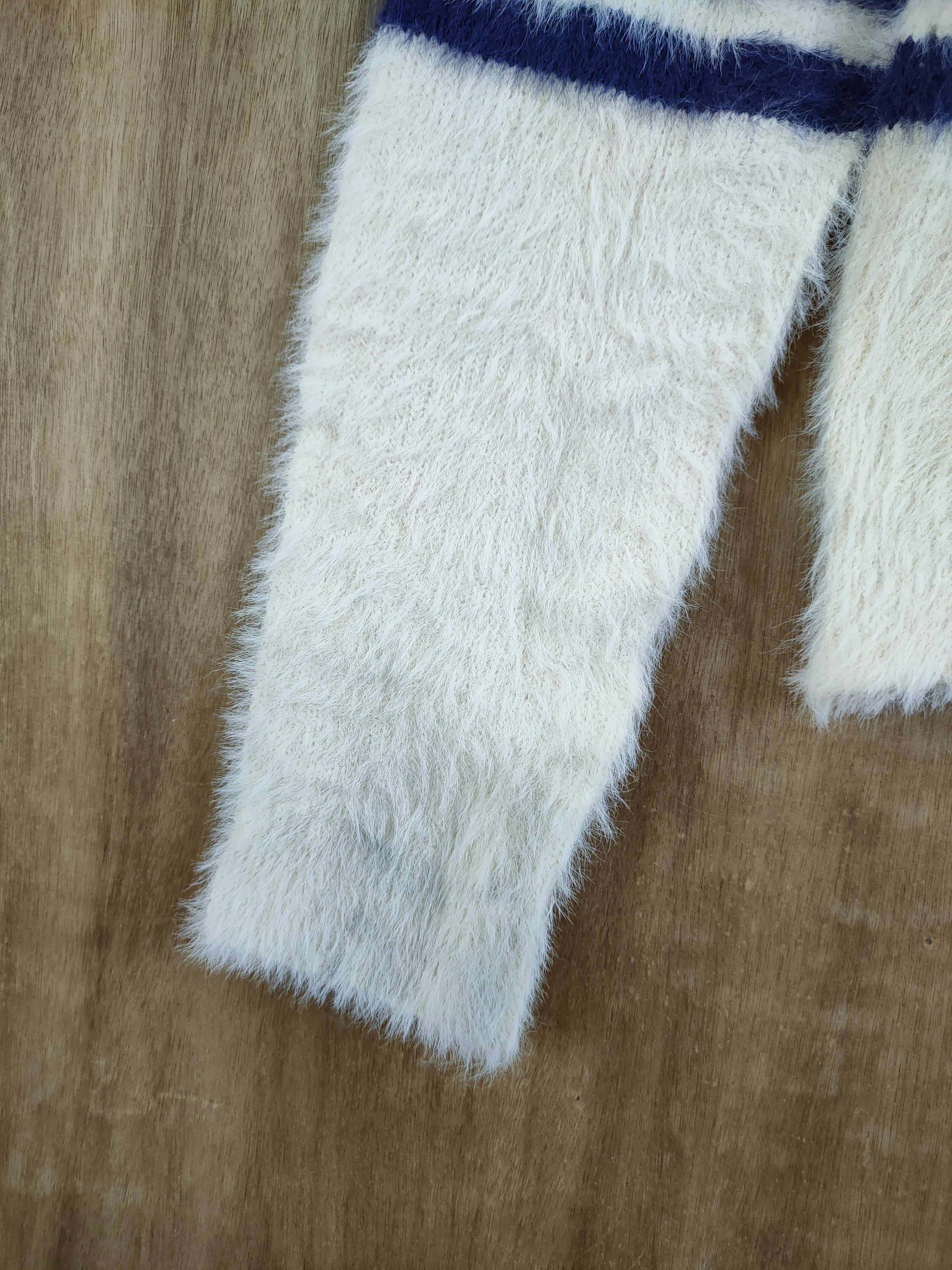 Vintage DL Jeunne Garcon stripe mohair fur shaggy knitwear #46-1016 Size M / US 6-8 / IT 42-44 - 4 Thumbnail