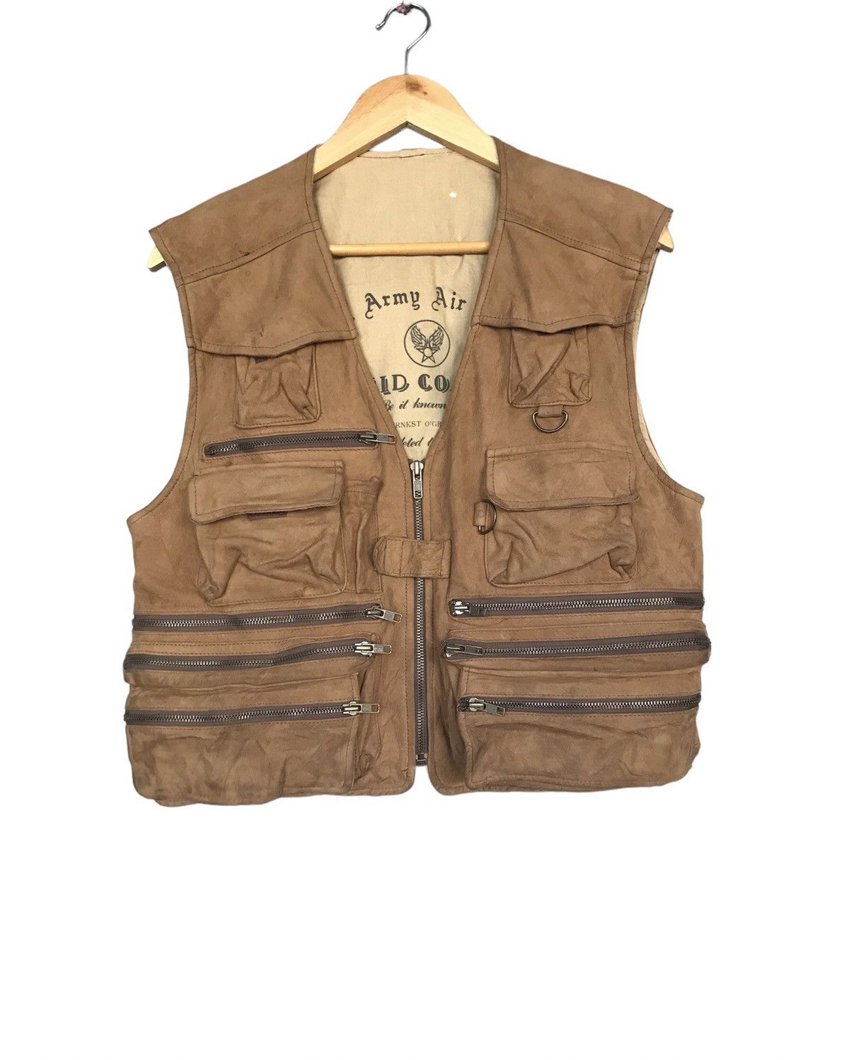 AVIREX U.S ARMY MID COAST LEATHER VEST JACKET