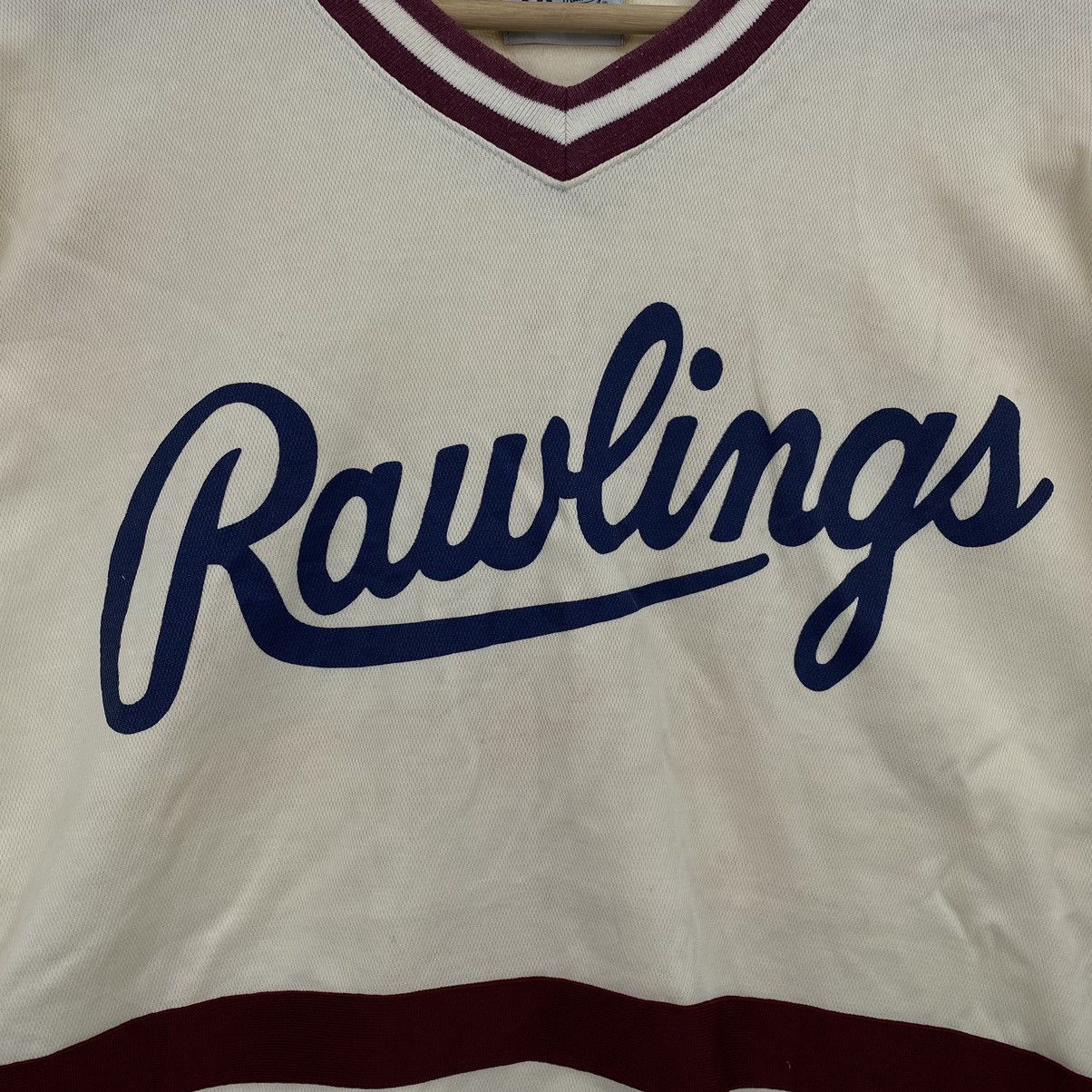 Vintage RAWLINGS ST. LOUIS Usa Big Brand Print Cream Sweatshirt Size US L / EU 52-54 / 3 - 3 Thumbnail