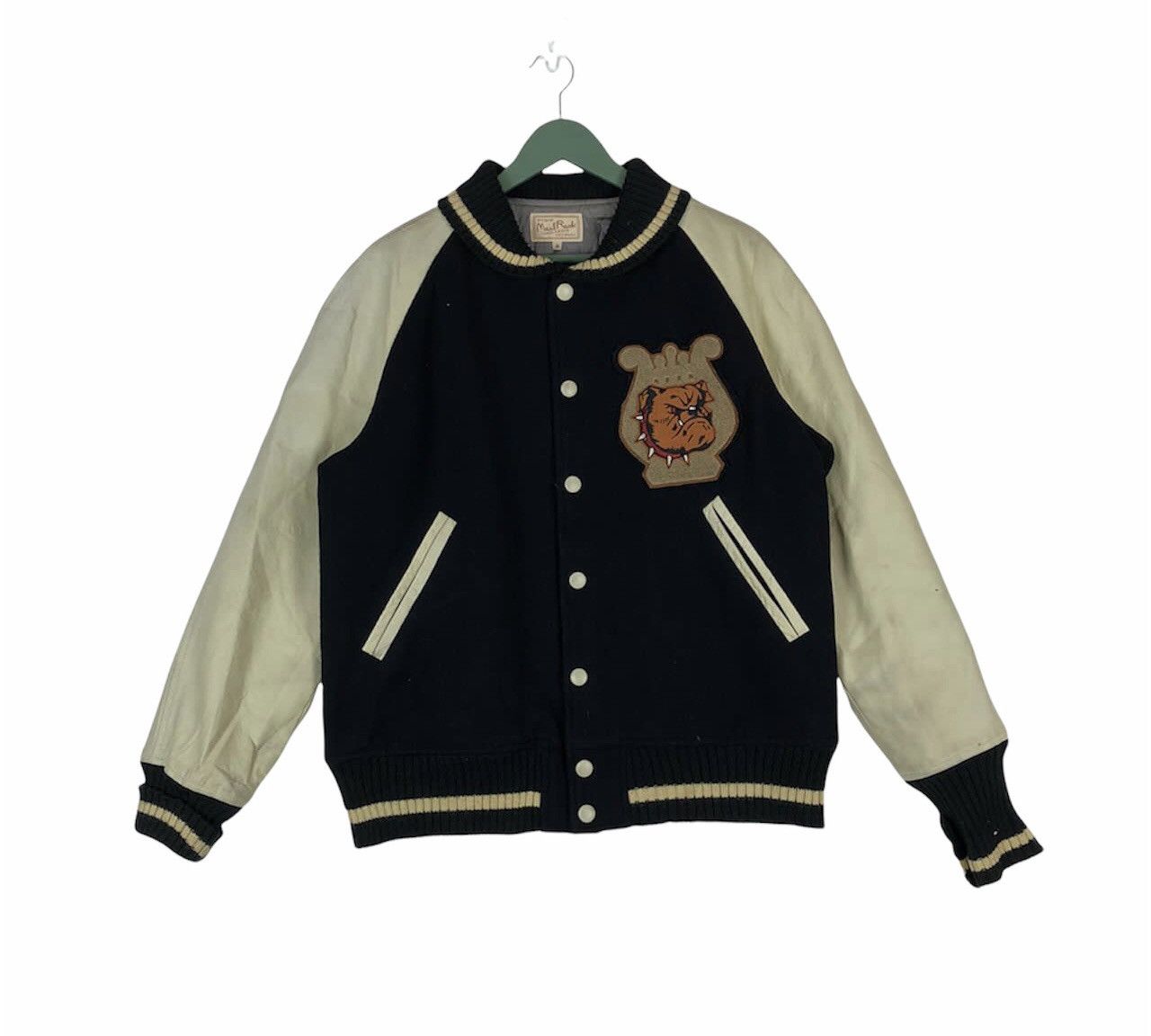 Japanese Brand × Takeo Kikuchi Vtg archive Takeo Kikuchi japan varsity jacket bull dog logo Size US L / EU 52-54 / 3 - 1 Thumbnail