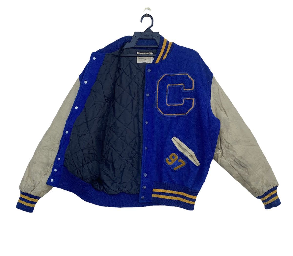 Delong × Vintage Vintage 97 Delong letterman varsity jacket quilted lined Size US L / EU 52-54 / 3 - 3 Thumbnail