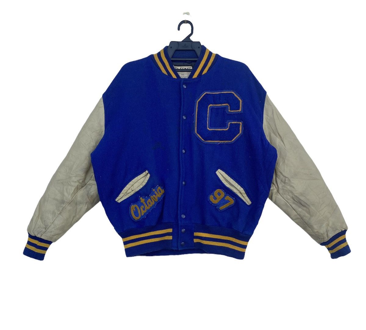 Delong × Vintage Vintage 97 Delong letterman varsity jacket quilted lined Size US L / EU 52-54 / 3 - 1 Thumbnail