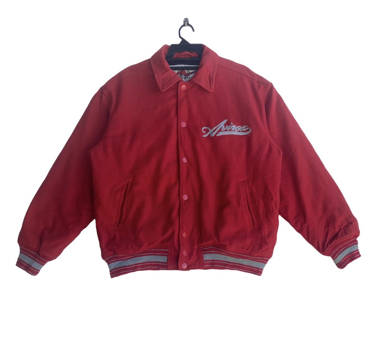 Avirex × Vintage Avirex varsity New York logo spell out wool jacket Size US L / EU 52-54 / 3 - 3 Thumbnail