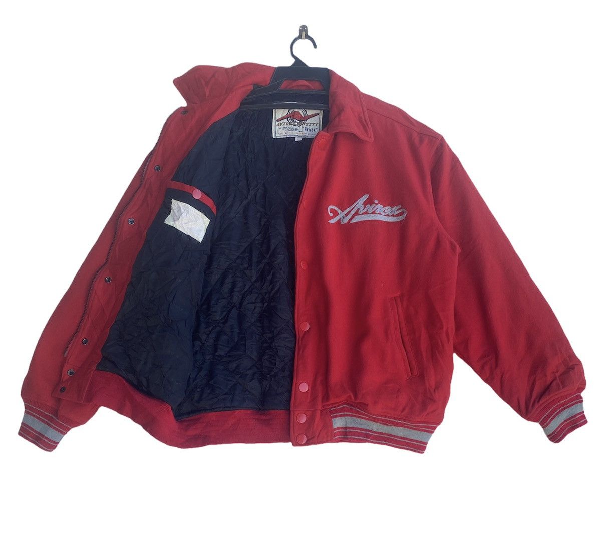 Avirex × Vintage Avirex varsity New York logo spell out wool jacket Size US L / EU 52-54 / 3 - 6 Thumbnail